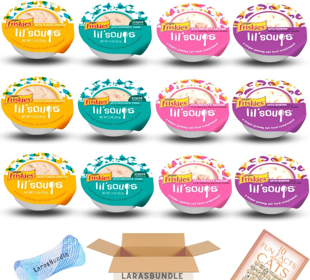 Lil Soups Variety Pack for Cats with Broth and Fun Facts