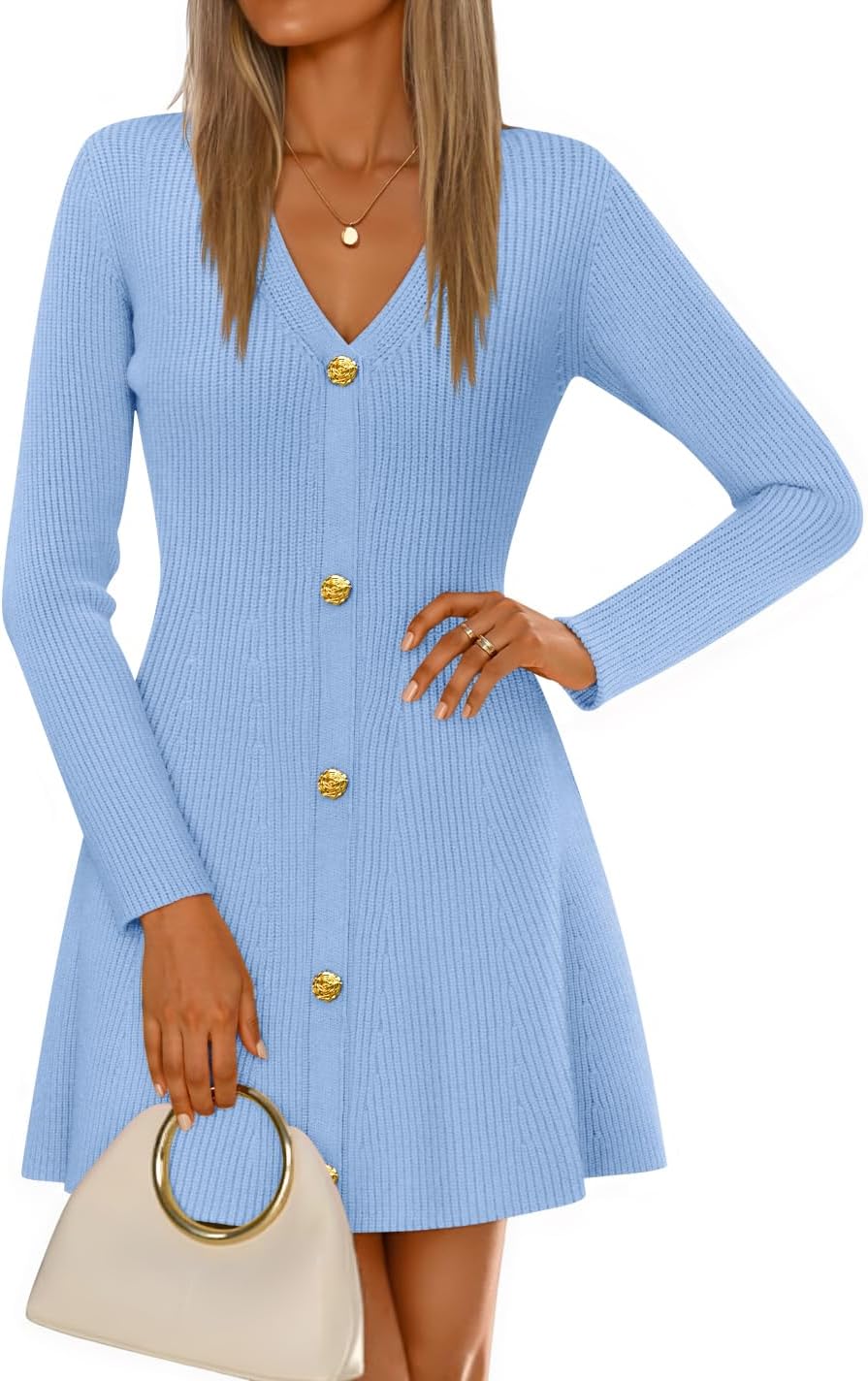 ZESICA Women's Fall Long Sleeve Sweater Dress for Style Lovers