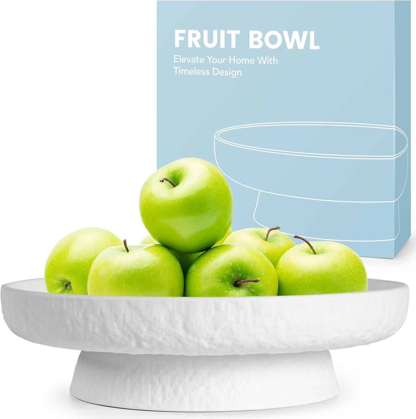 Granite Inspired Matte White Fruit Bowl for Elegant Decor