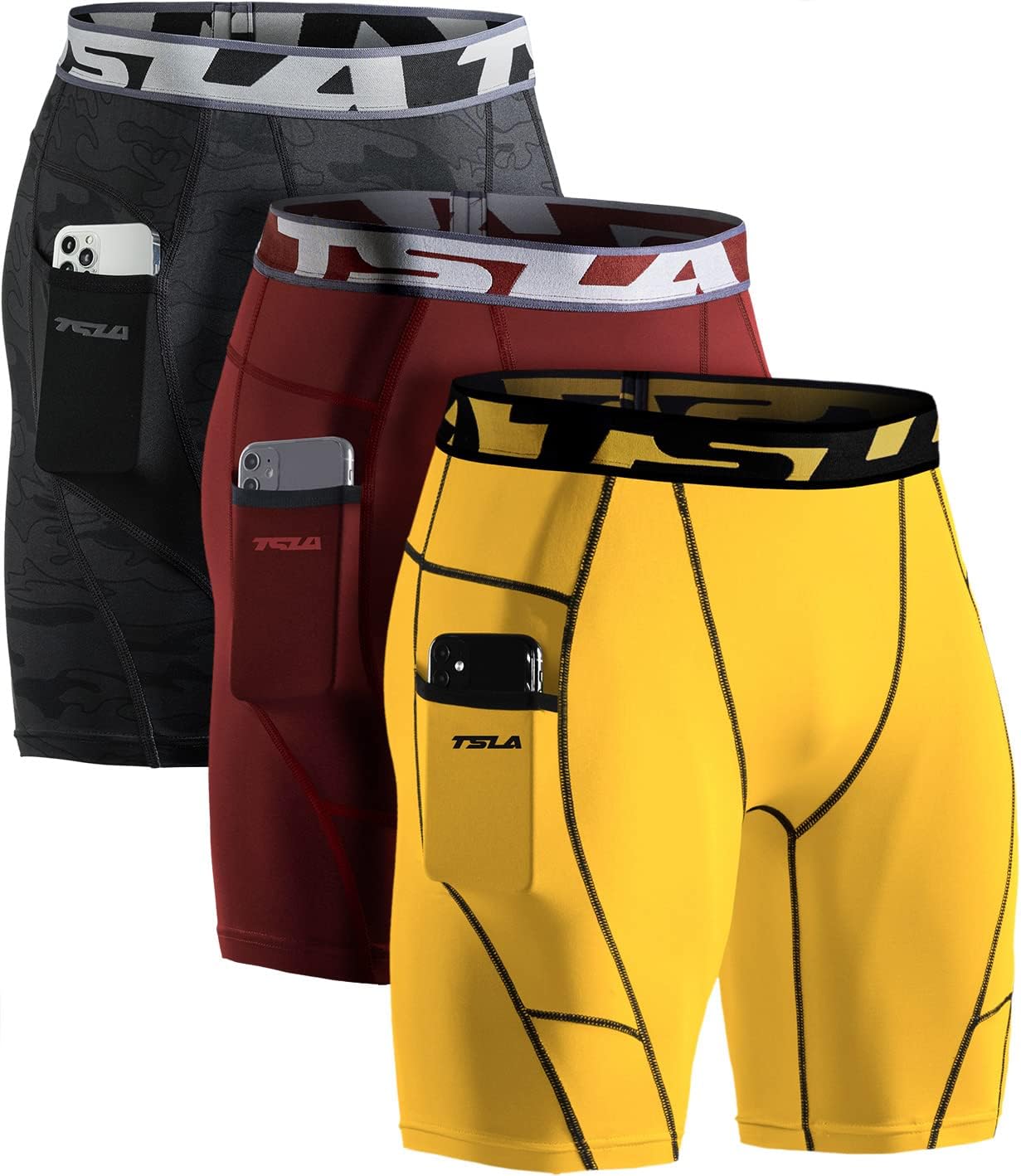 TSLA Men's Athletic Compression Shorts for Ultimate Performance