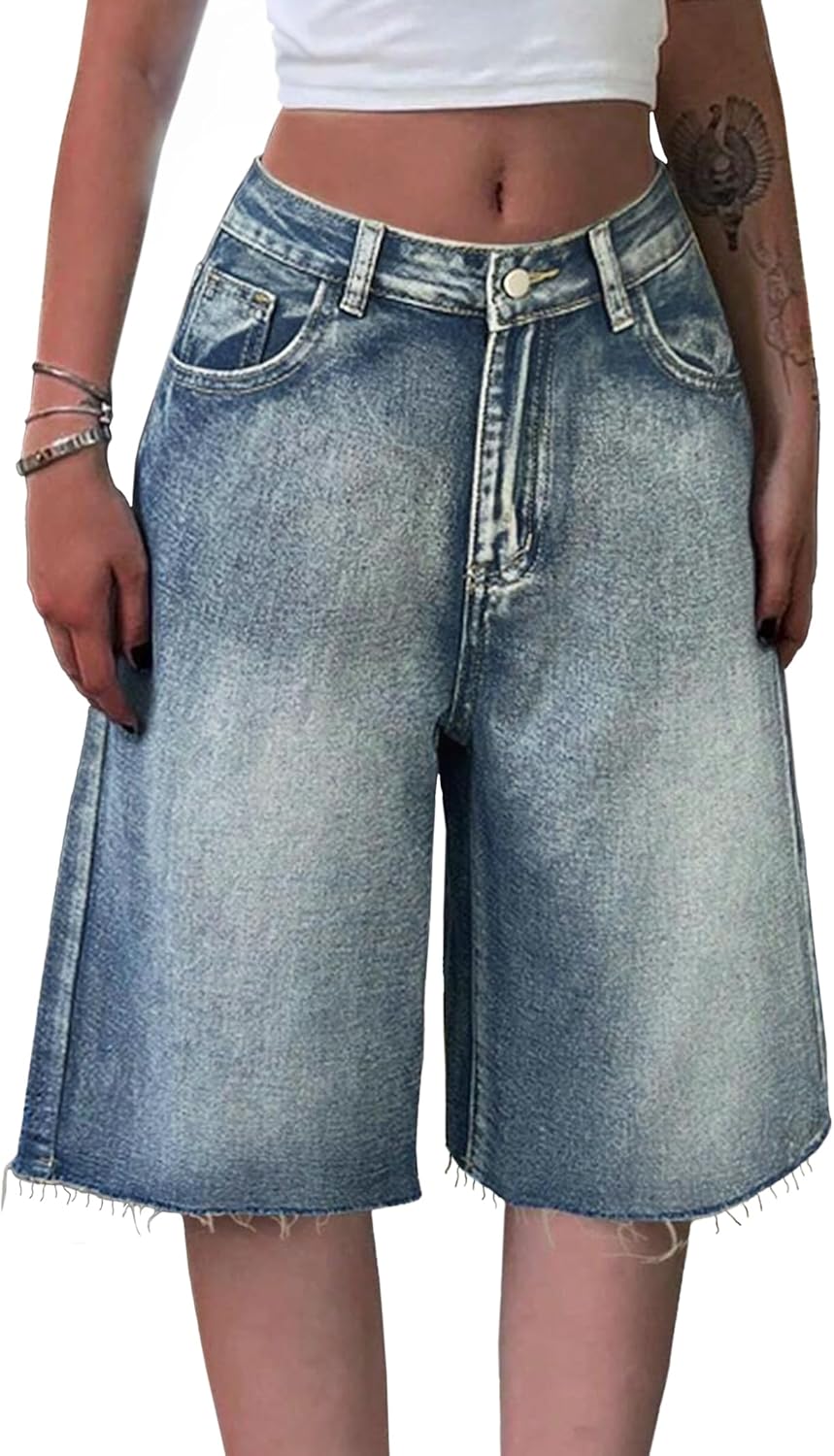 EMMIOL Women Jorts Baggy Jeans for Summer Streetwear Style