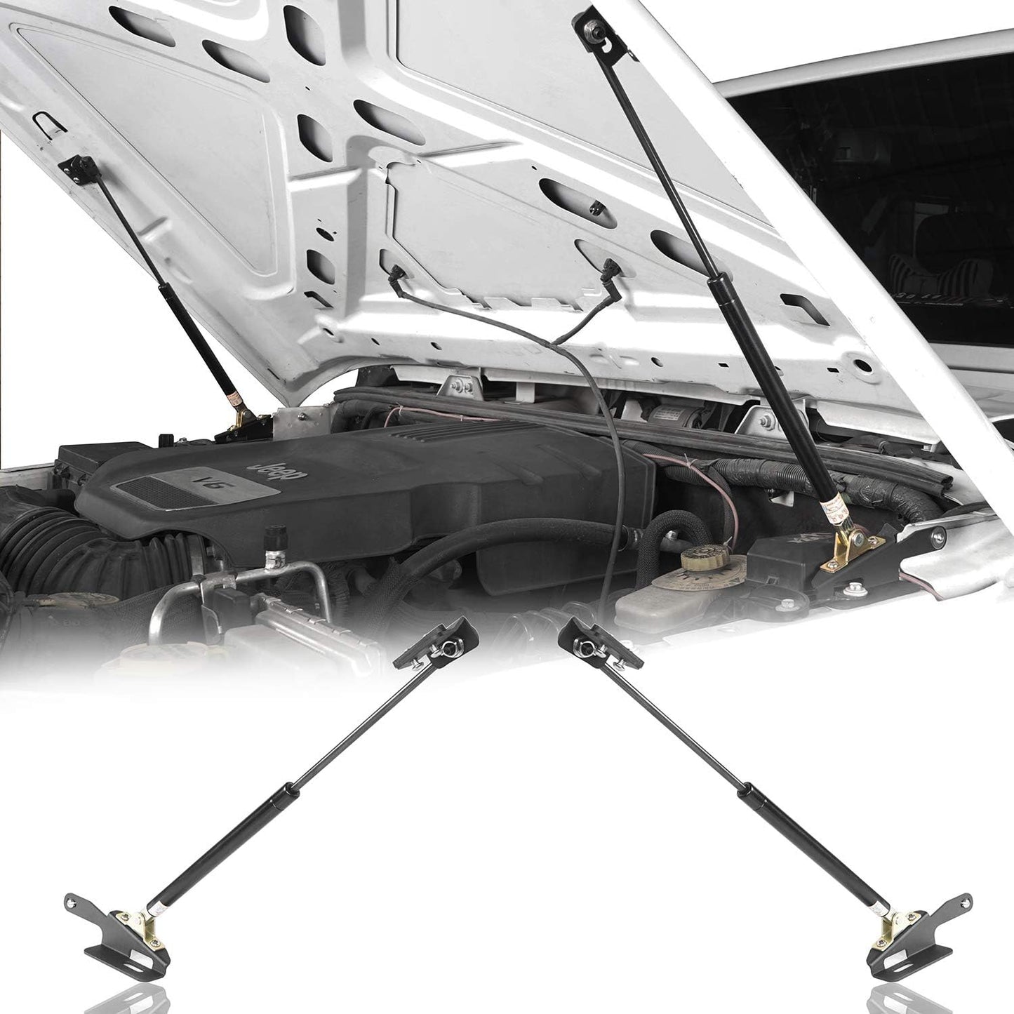 Hooke Road Wrangler JK Hood Lift Support Struts Assist Kit