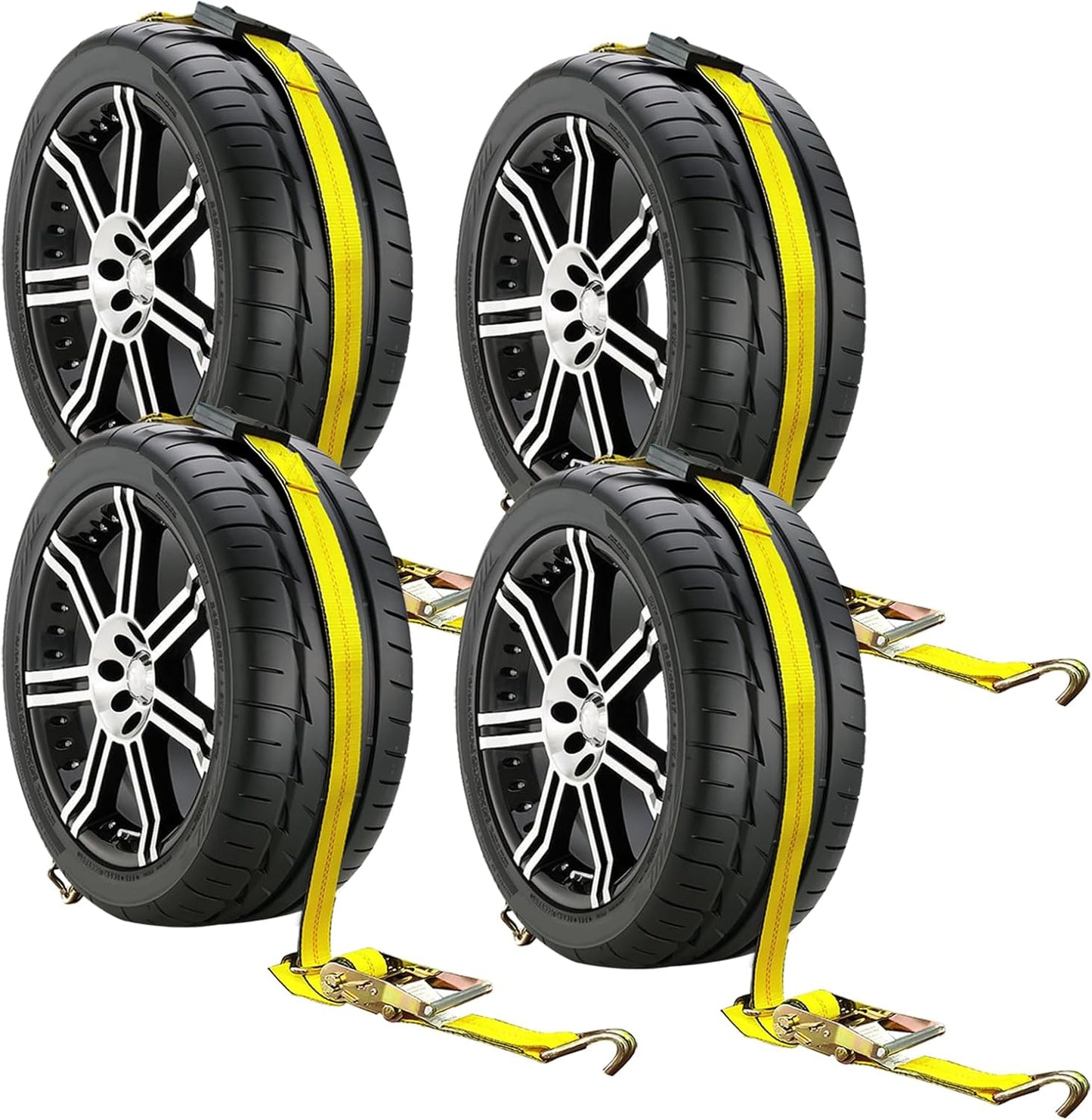 Car Tie Down Straps for Trailers - Heavy Duty 10,000 lb Strength