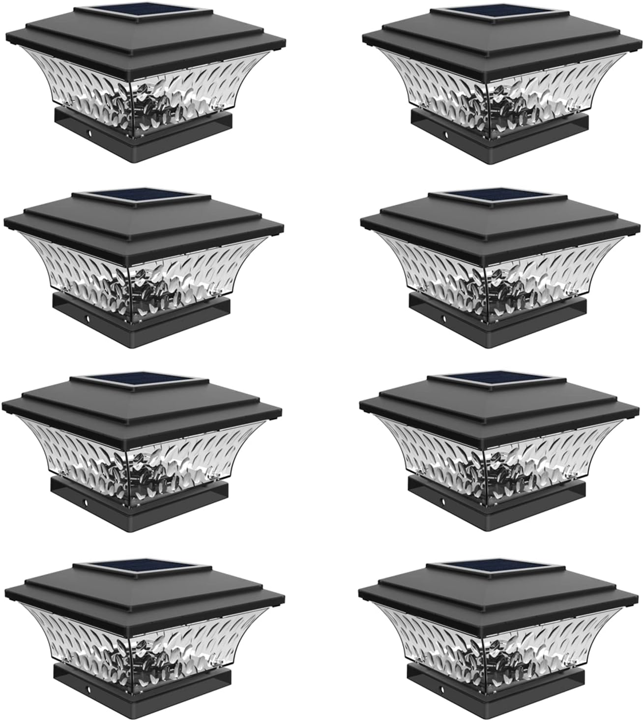 HUYIENO Solar Post Cap Lights for 4x4 Wooden Posts - 8 Pack