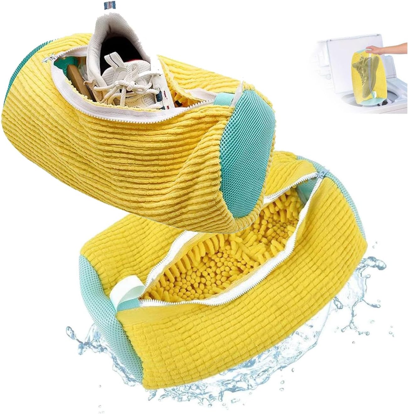 XUEBEI Reusable Sneaker Washing Bag 2 Pcs - Fluffy Fiber Pouch