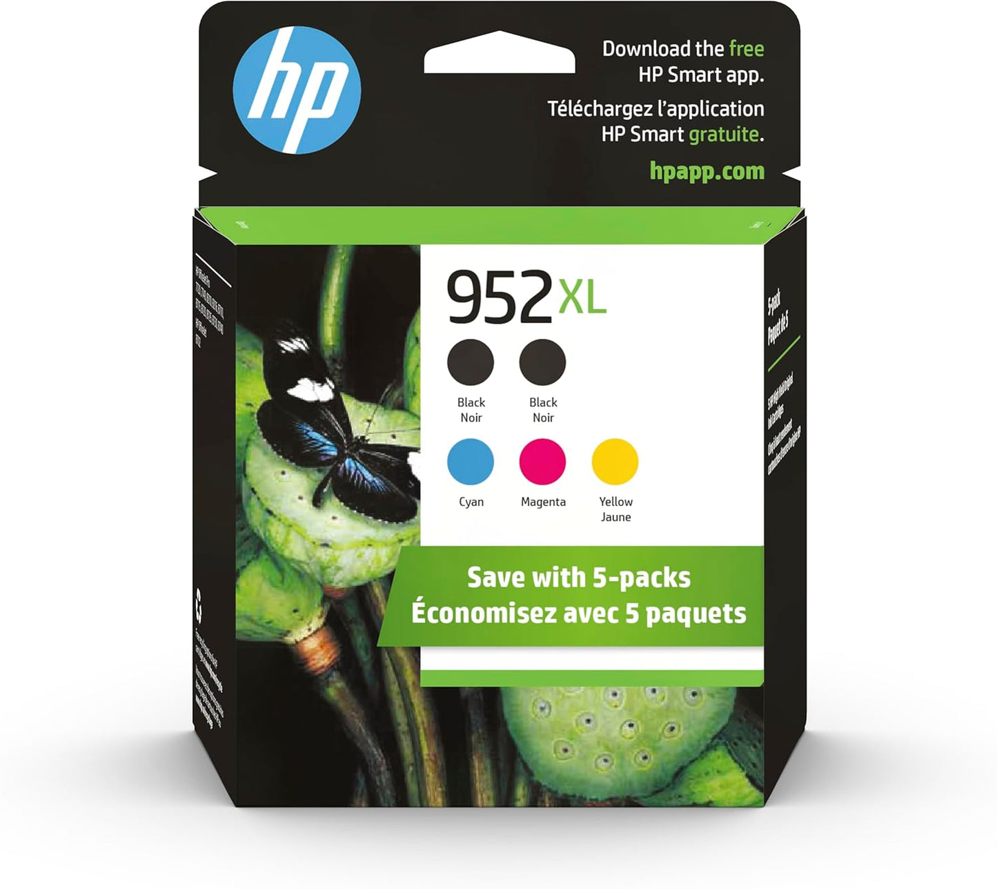 HP 952XL High-Yield Ink 5-Pack for OfficeJet | Instant Ink Eligible