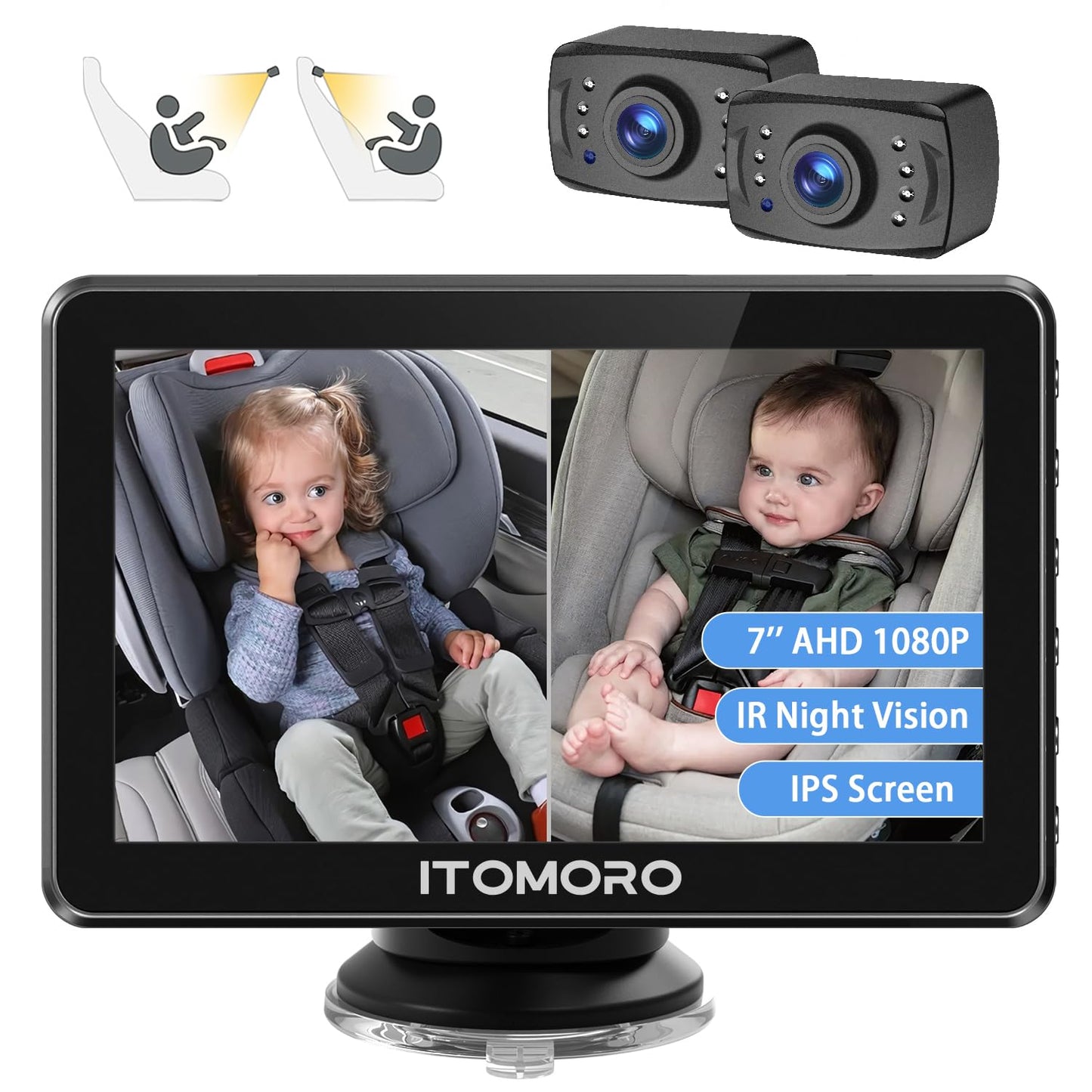 Itomoro Dual Camera Baby Car Monitor