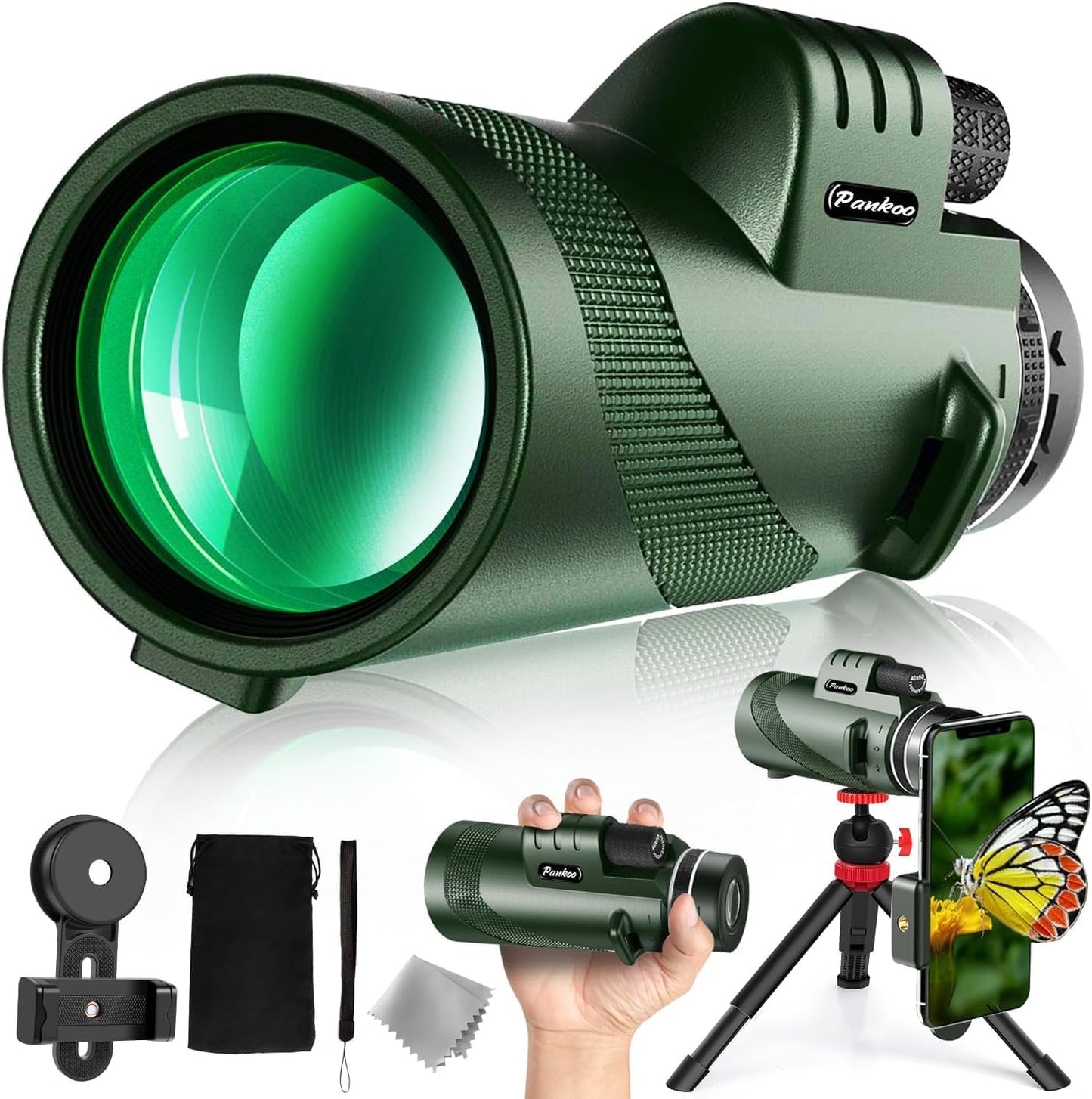 40X60 HD Monocular with Smartphone Adapter for Bird Watching