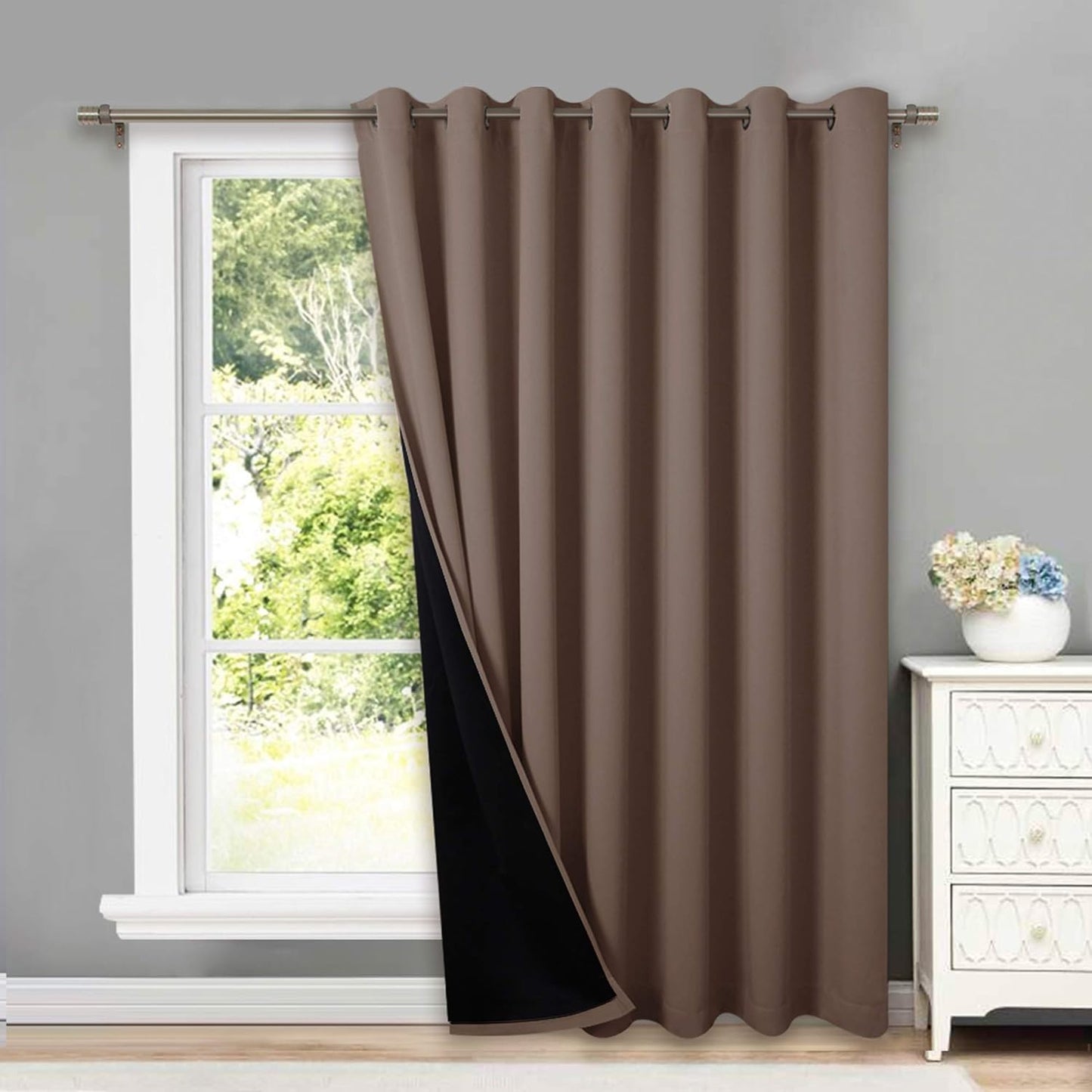 NICETOWN Thermal Insulated Blackout Curtain for Patio Doors