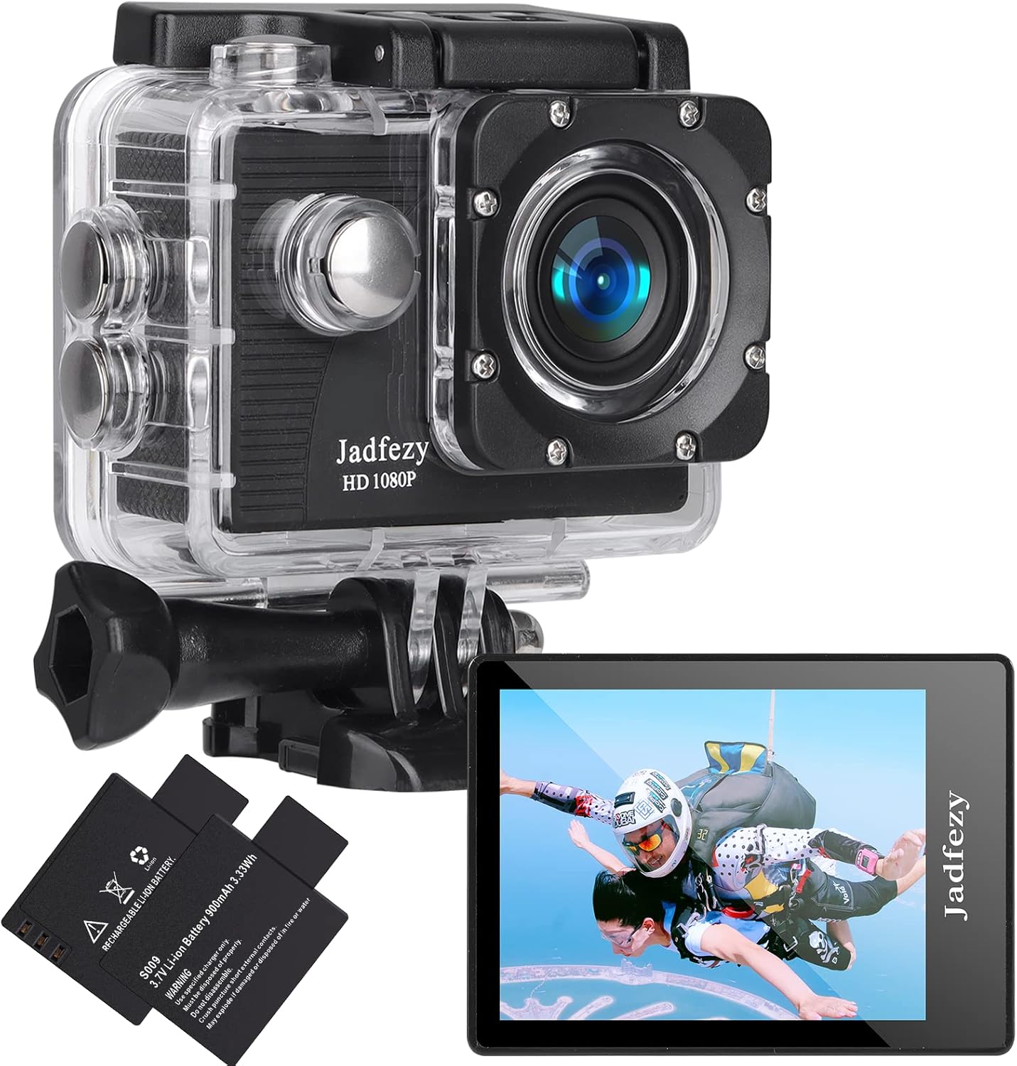 Jadfezy FHD 1080P Action Camera Bundle