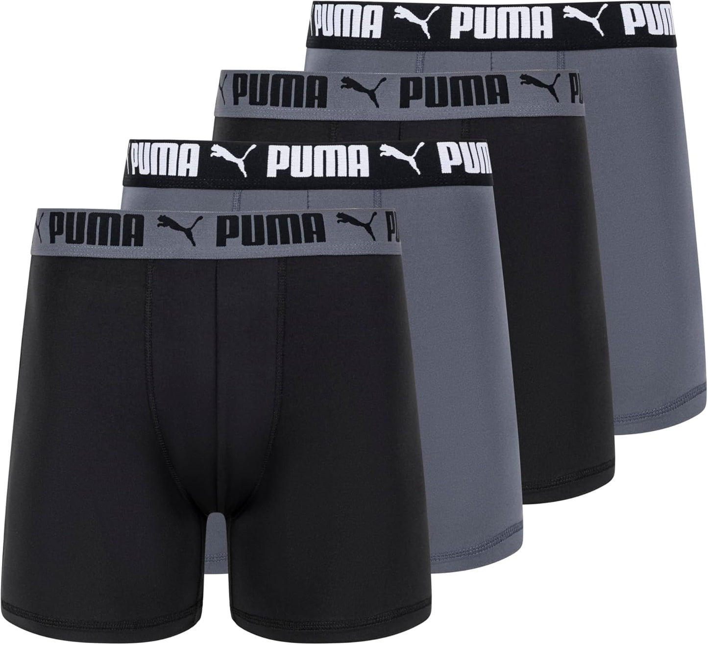 PUMA Men's Active Stretch Boxer Briefs - 4 Pack