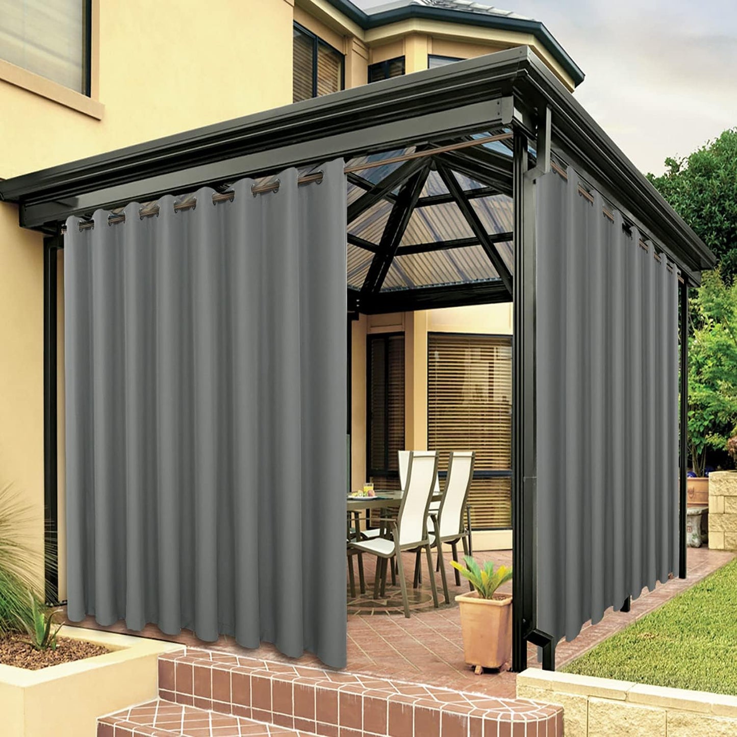 BONZER Outdoor Curtains for Patio Waterproof Thick Privacy 110W x 84L