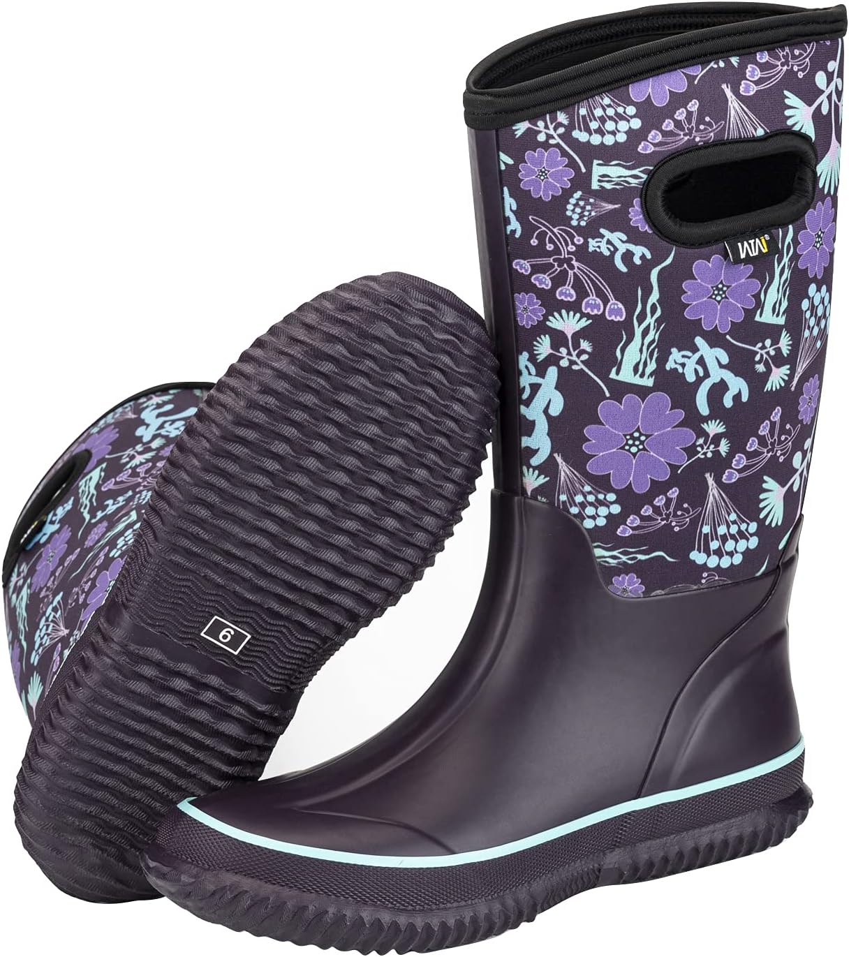 WTW Mid Calf Rain Boots for Women - Waterproof Insulated Comfort
