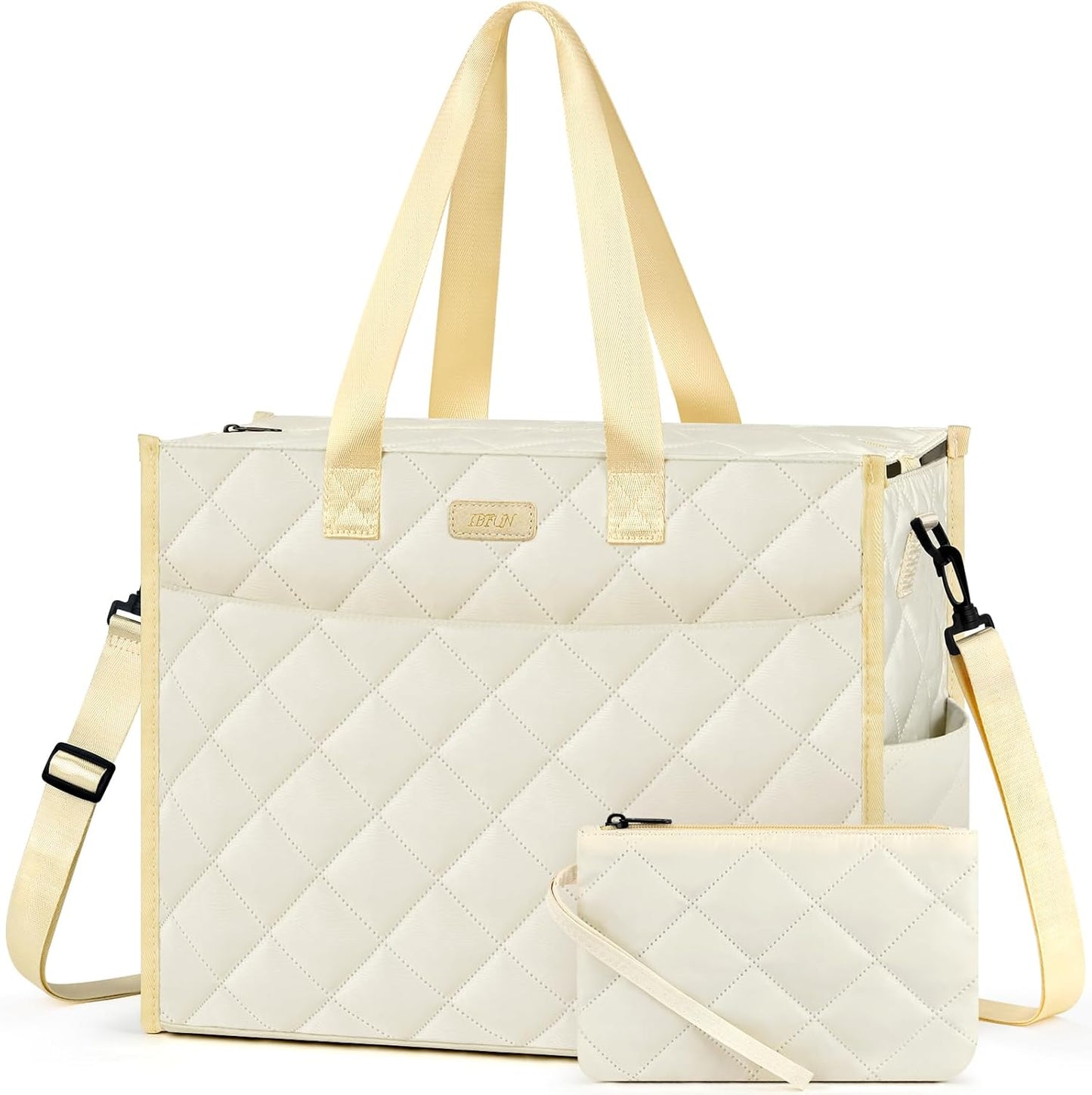 IBFUN Utility Tote Bag with 14 Pockets for Work and Travel