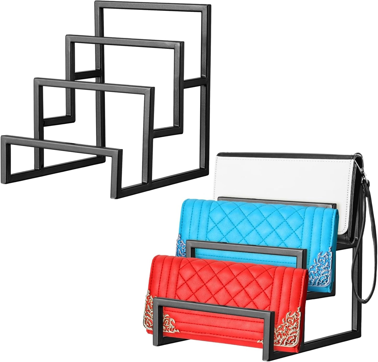 2 Pack Purse Organizer Display Stand for Handbags and Wallets