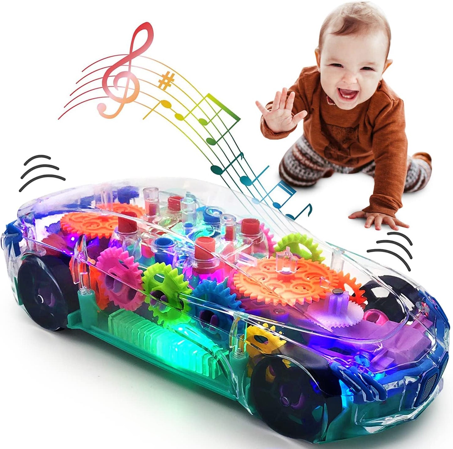 Interactive LED Toy Car - Colorful Moving Gears - TOOTY TOY