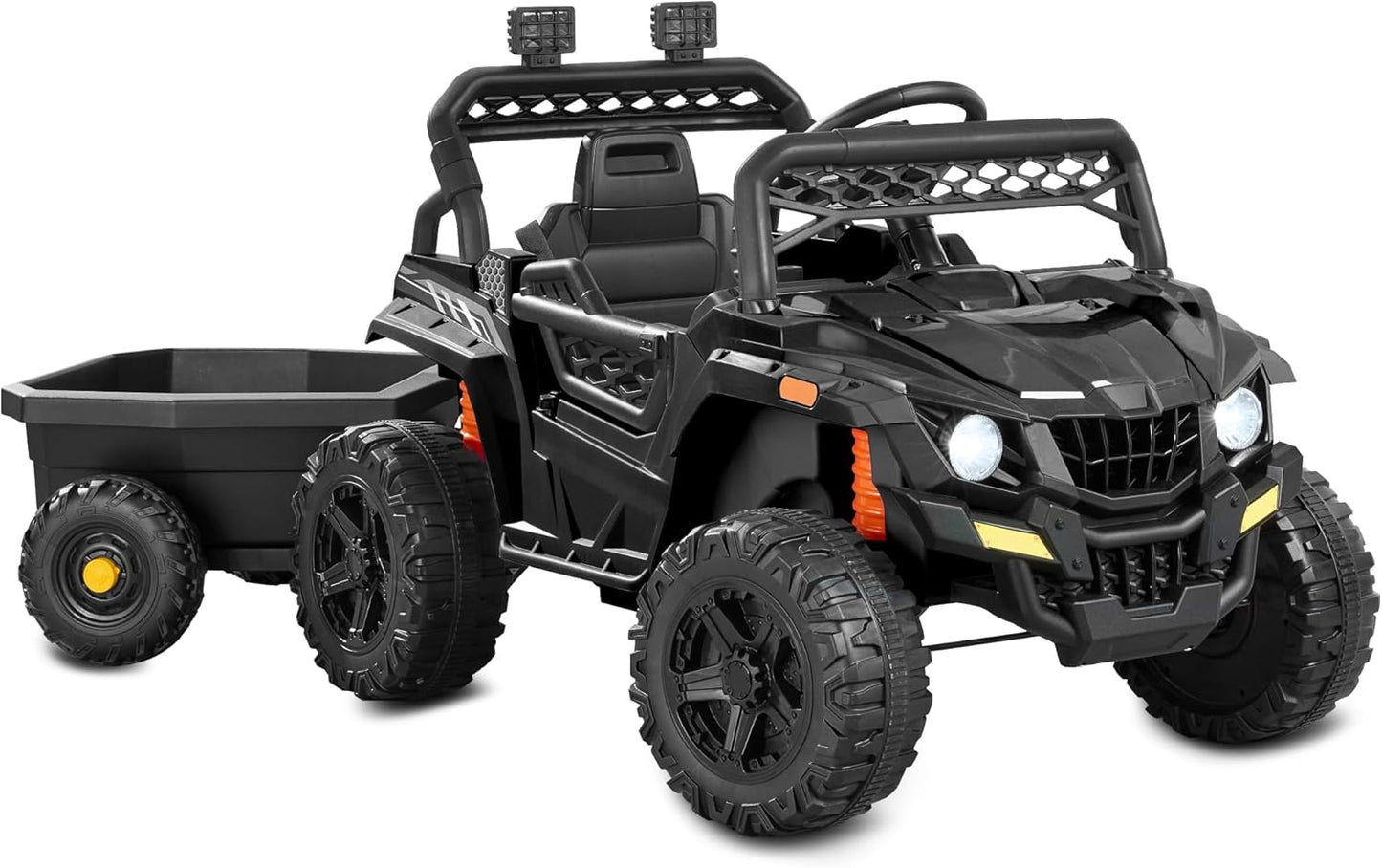 Kids 12V Electric Ride On UTV Car with Trailer and Bluetooth