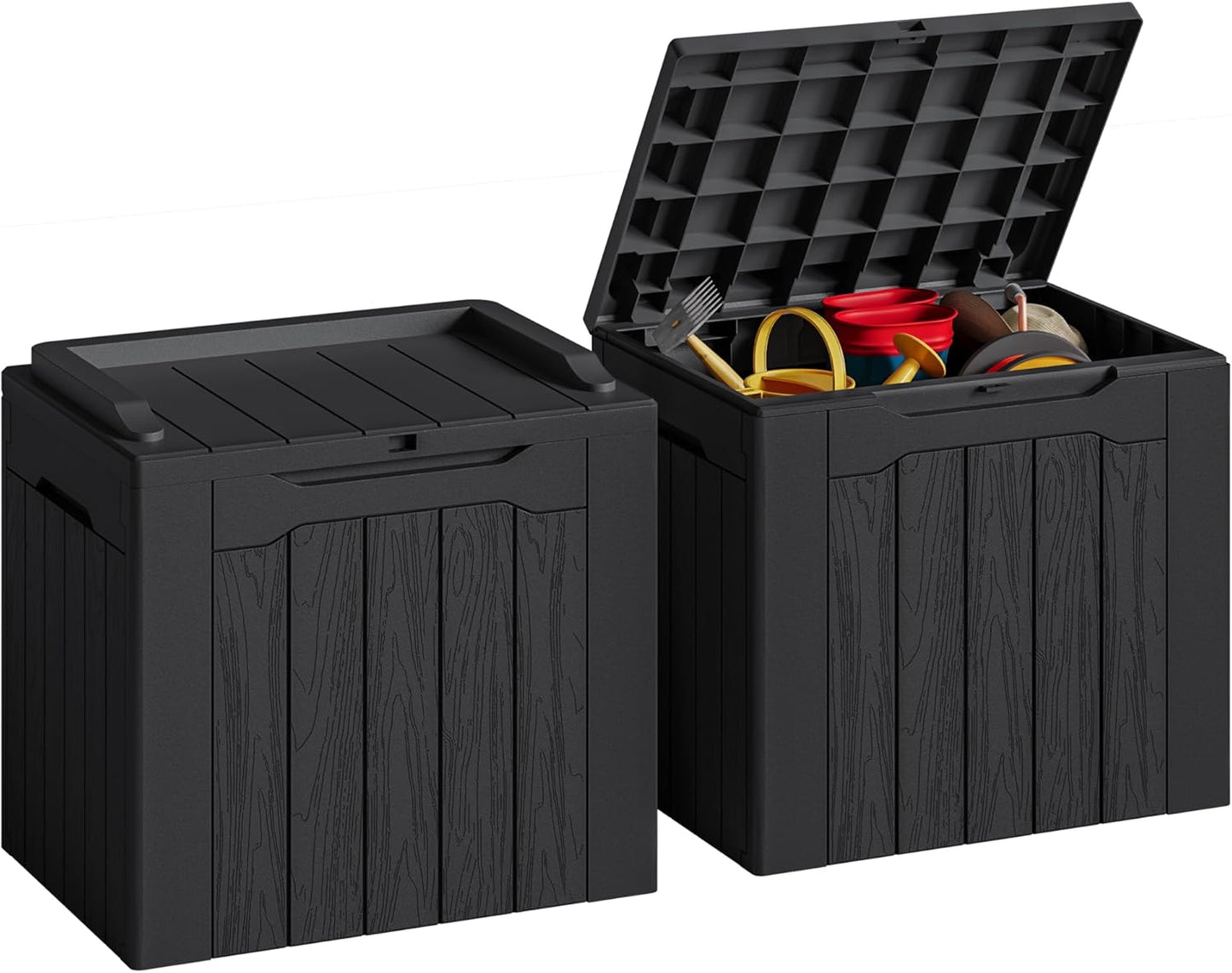 JUMMICO 31 Gallon Resin Deck Box for Outdoor Storage Solutions