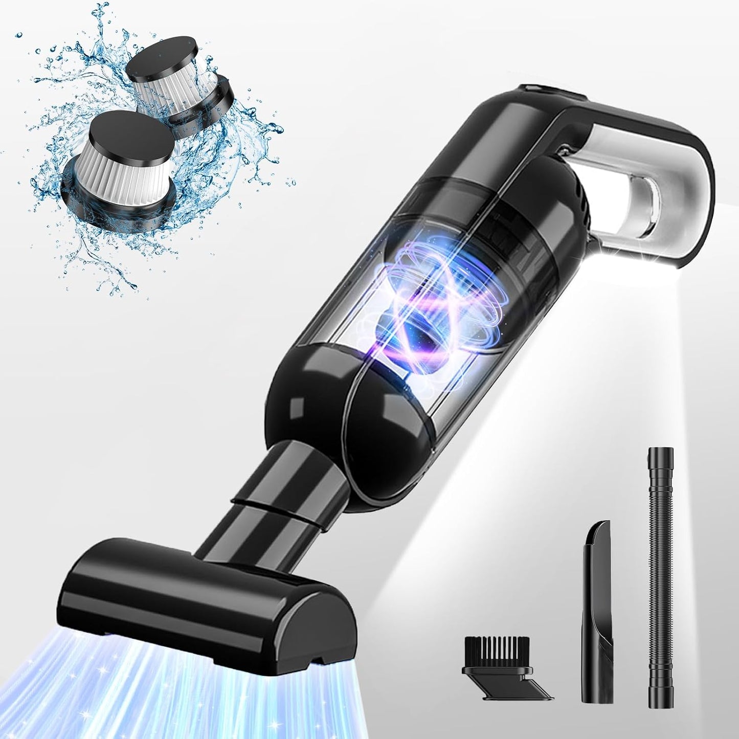 Powerful Cordless Car Vacuum with LED Light