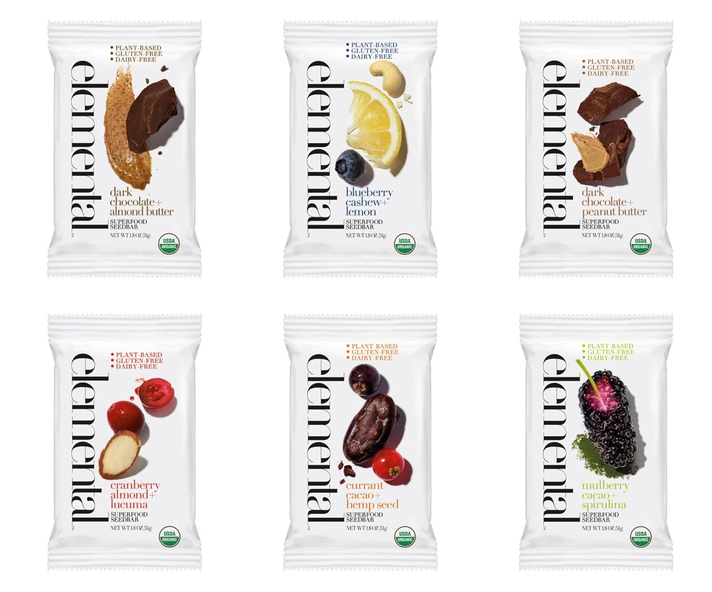 Elemental Superfood Seedbars Variety Pack - Organic & Gluten Free