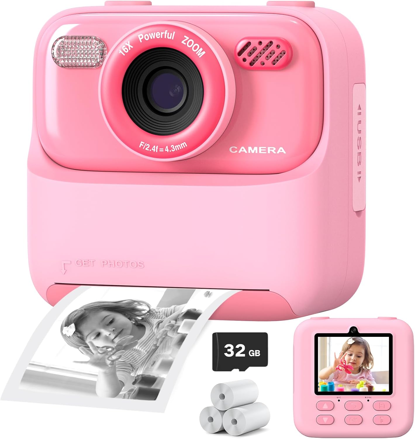 Instant Print Dual-Lens Kids Camera Bundle - Perfect Gifts for Ages 3-16!