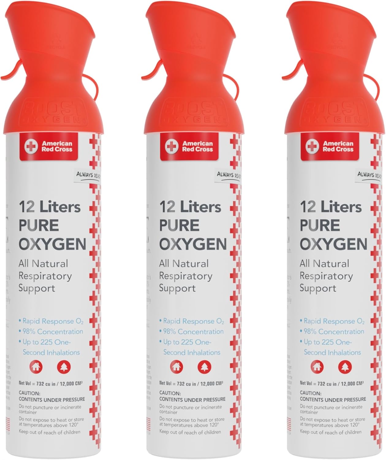 Boost Oxygen Extra Large 12L Canister 3 Pack for Healthy Breathing