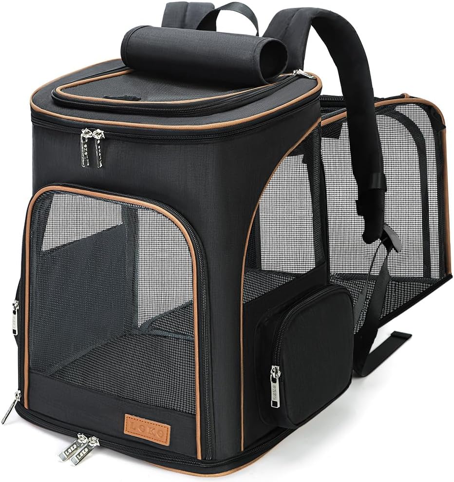 Lekereise Expandable Cat and Dog Backpack for Travel Comfort