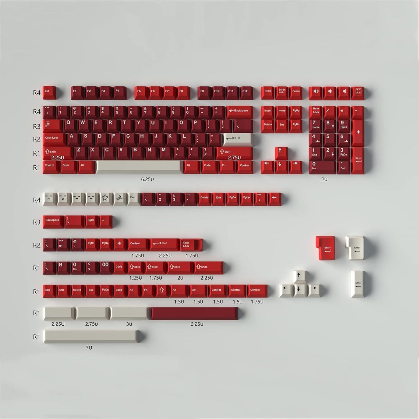 Doubleshot Keycaps Set for Cherry MX Switches - 172 Keys