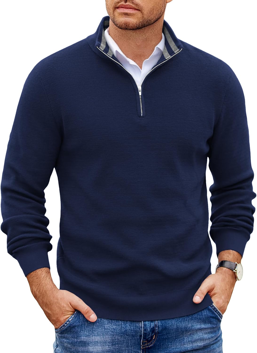 Mens Quarter Zip Pullover Lightweight Sweater for All Occasions