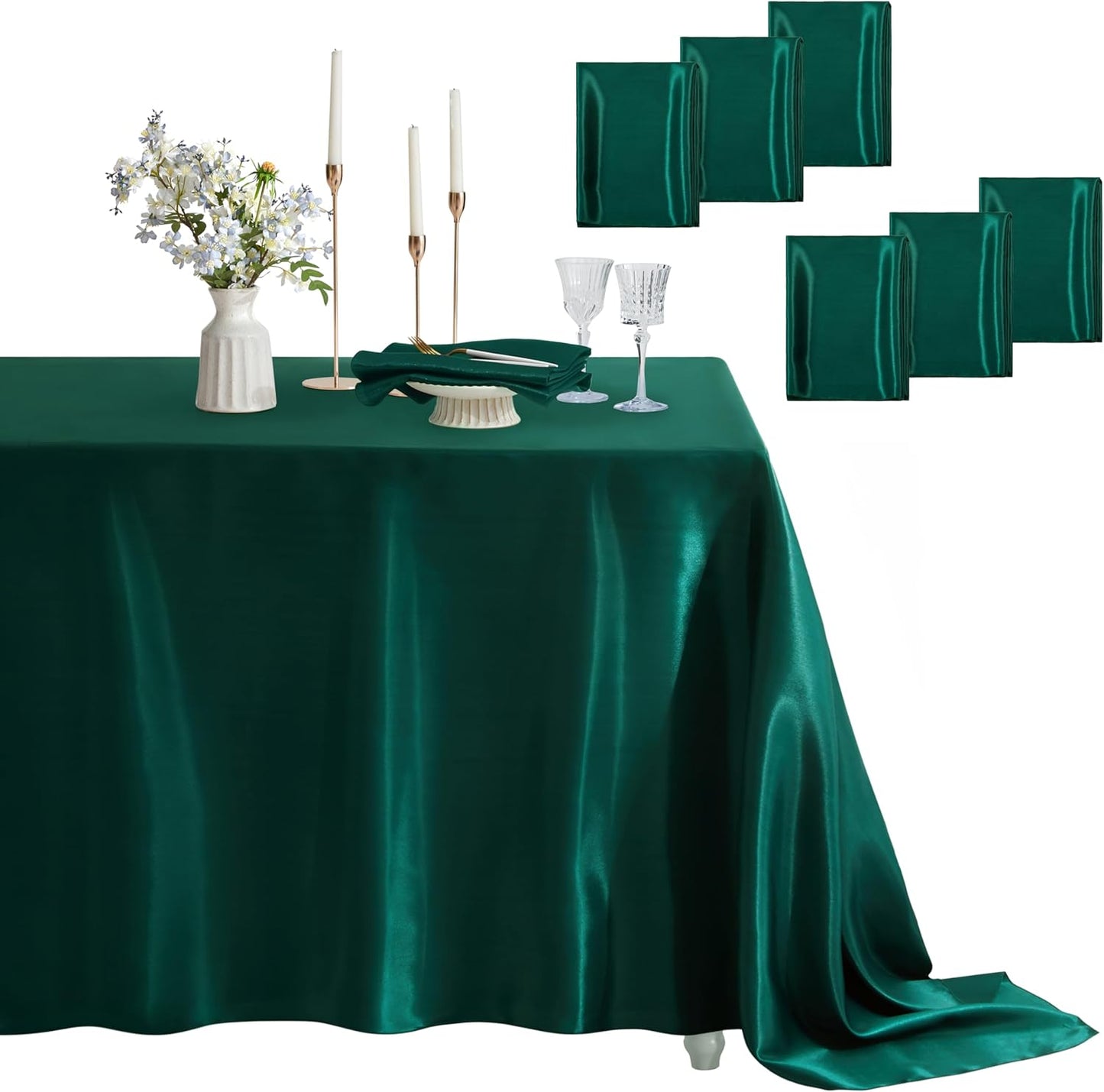 Satin Table Cover Set of 6 for Elegant Wedding and Dining Decor