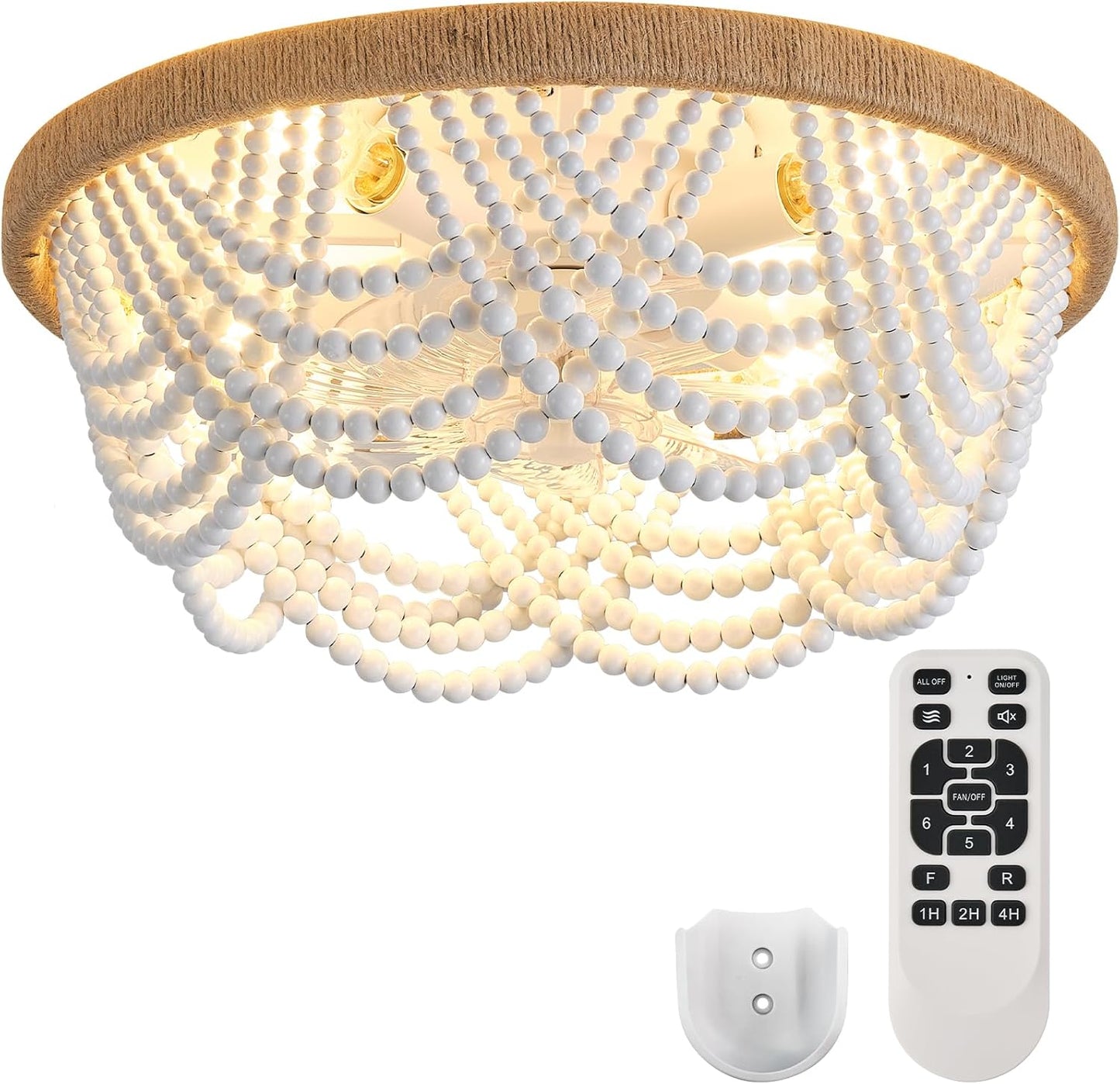 Ceiling Fans with Lights and Remote - Unique Beaded Design