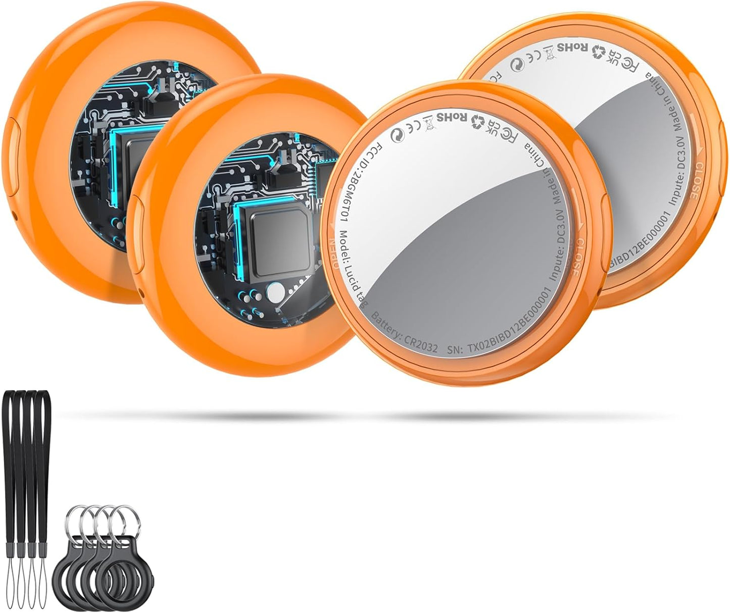 Apple Find My Compatible Orange Air Tag 4-Pack
