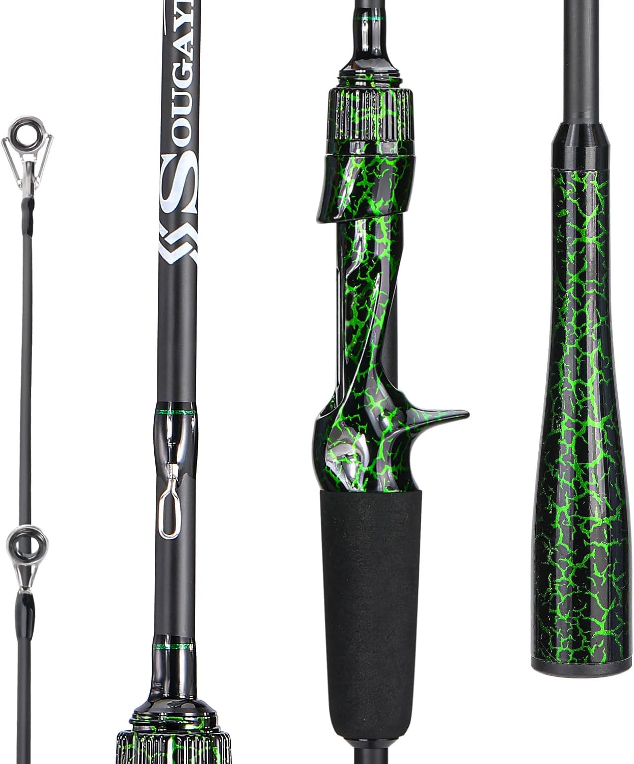 Sougayilang Berdea L 2-Piece Carbon Fiber Fishing Rod - Strong Cast & Spin for Bass