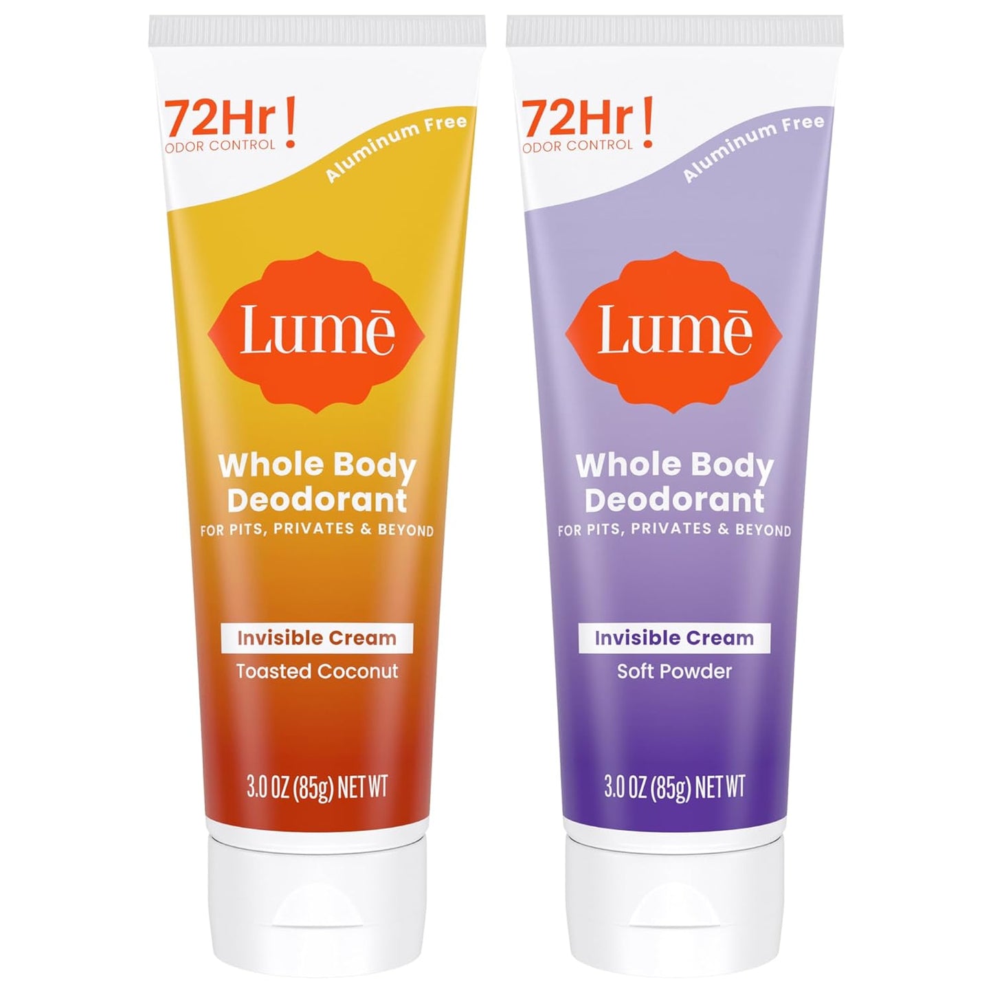 Lume Whole Body Deodorant for 72 Hour Odor Control - 2 Pack