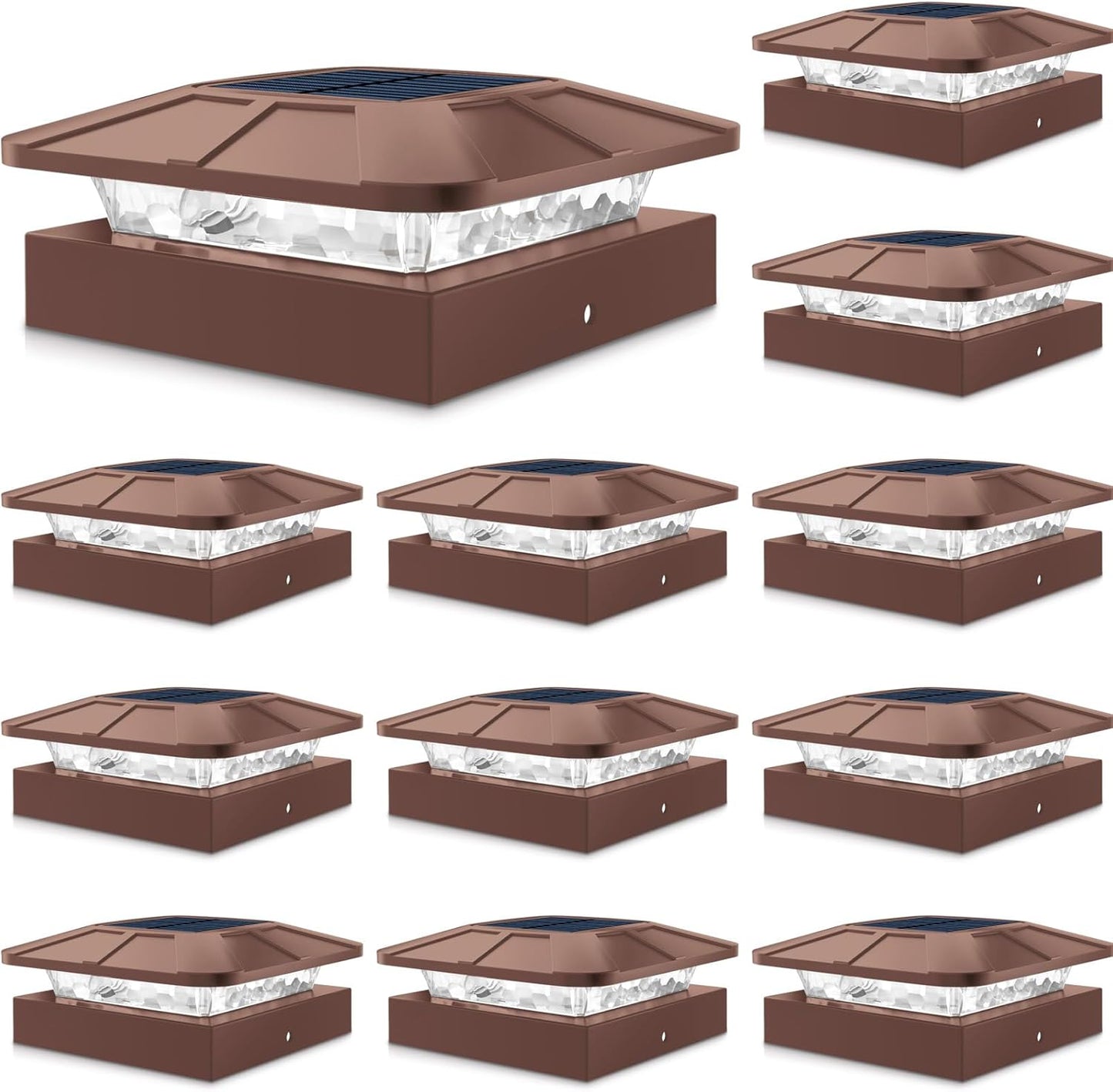 Peasur 4x4in Solar Post Cap Lights for Outdoor Decks and Yards
