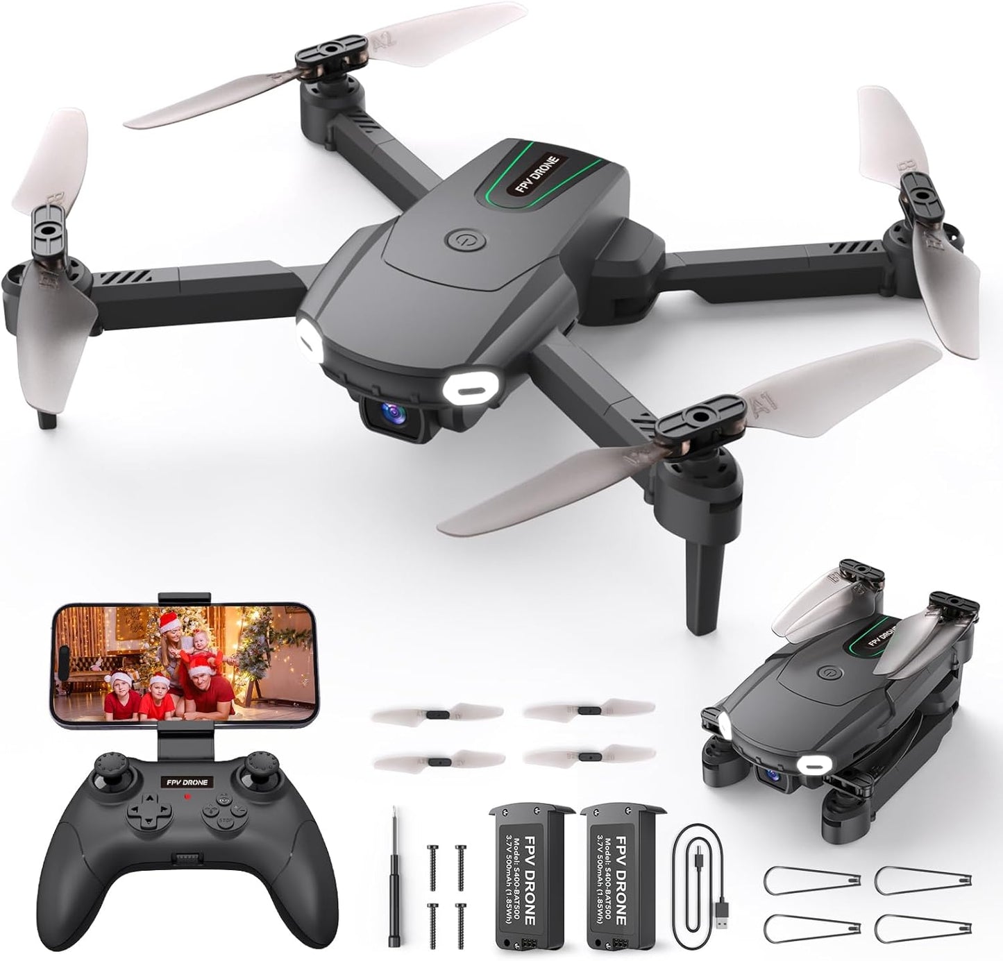 ZERDROFY Mini Drone: HD Camera, 2 Batteries, Easy Control