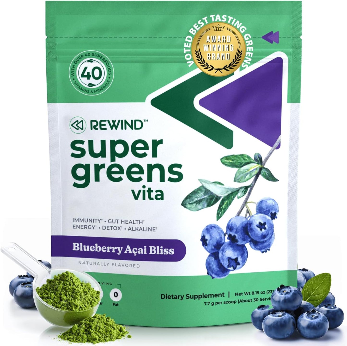 Best Tasting Super Greens Powder with 40+ Superfoods Daily