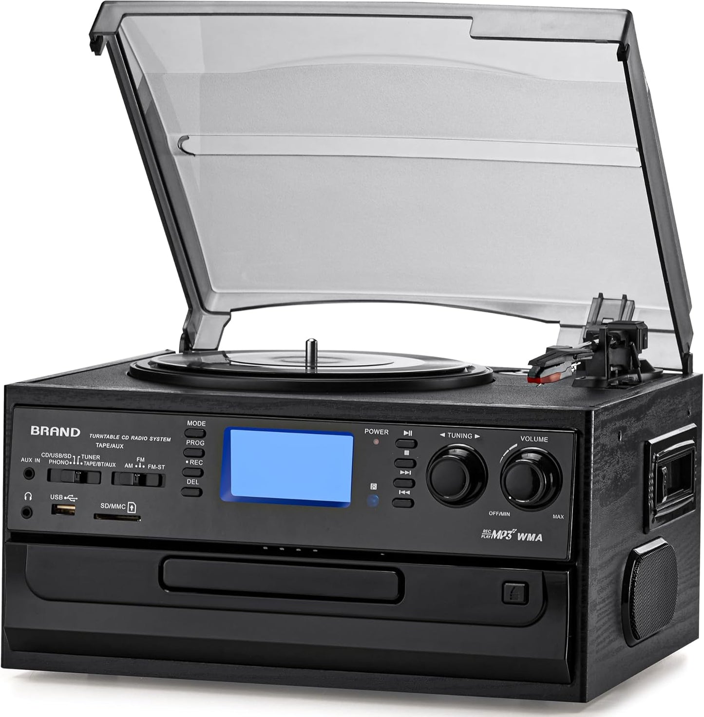 ORCC 10-in-1 Bluetooth Turntable: Vinyl, CD, Cassette & More