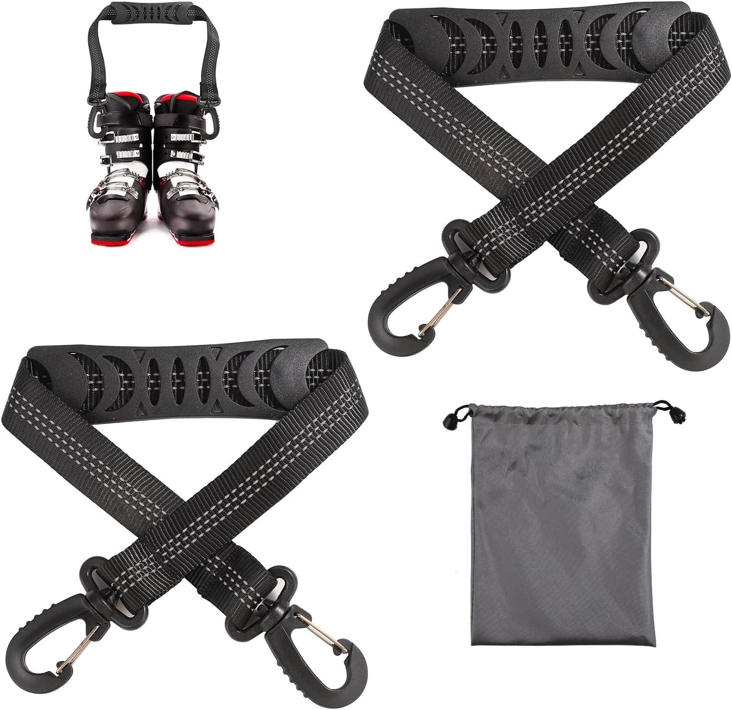 Portable Ski Boot Straps & Bag Set