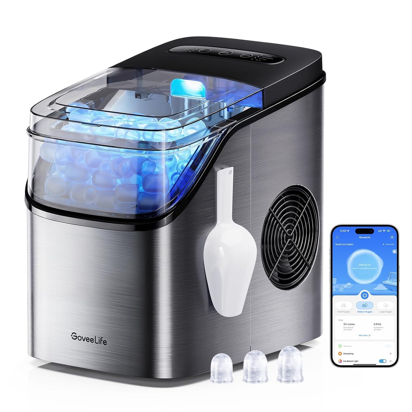 GoveeLife Smart Ice Maker: 9 Ice Cubes in 6 Mins!