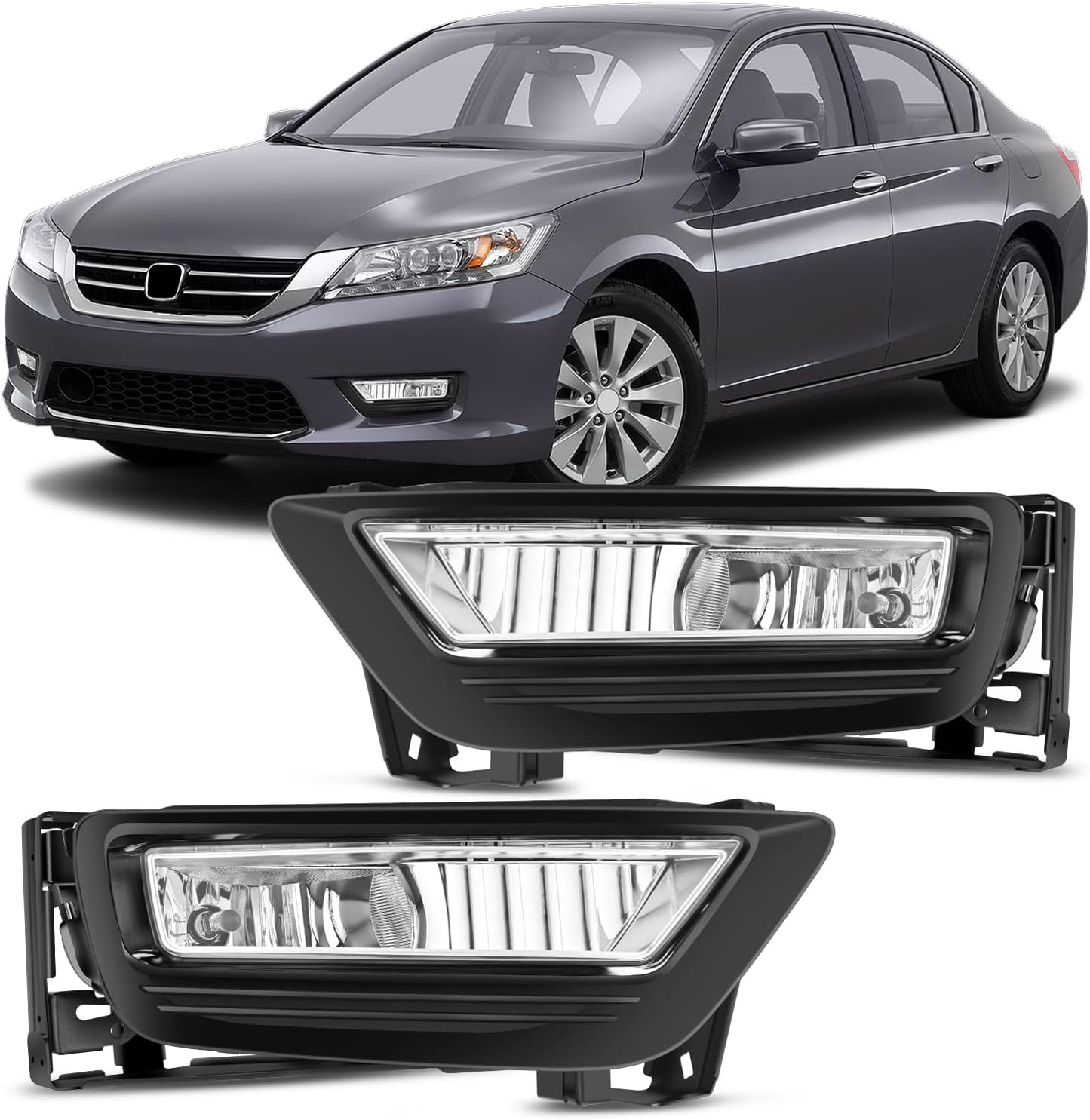 Nilight Fog Lights Assembly for 2013-2015 Honda Accord Sedan