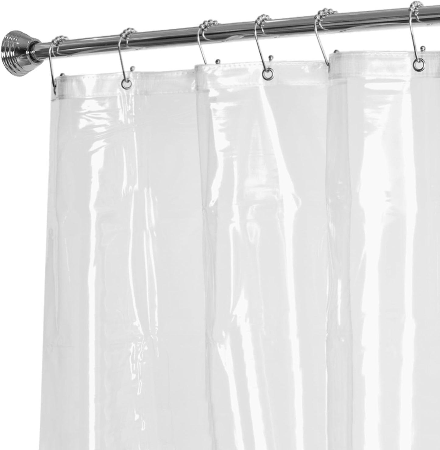 Maytex Premium Heavy-Duty Clear Shower Liner - Rustproof & Transparent