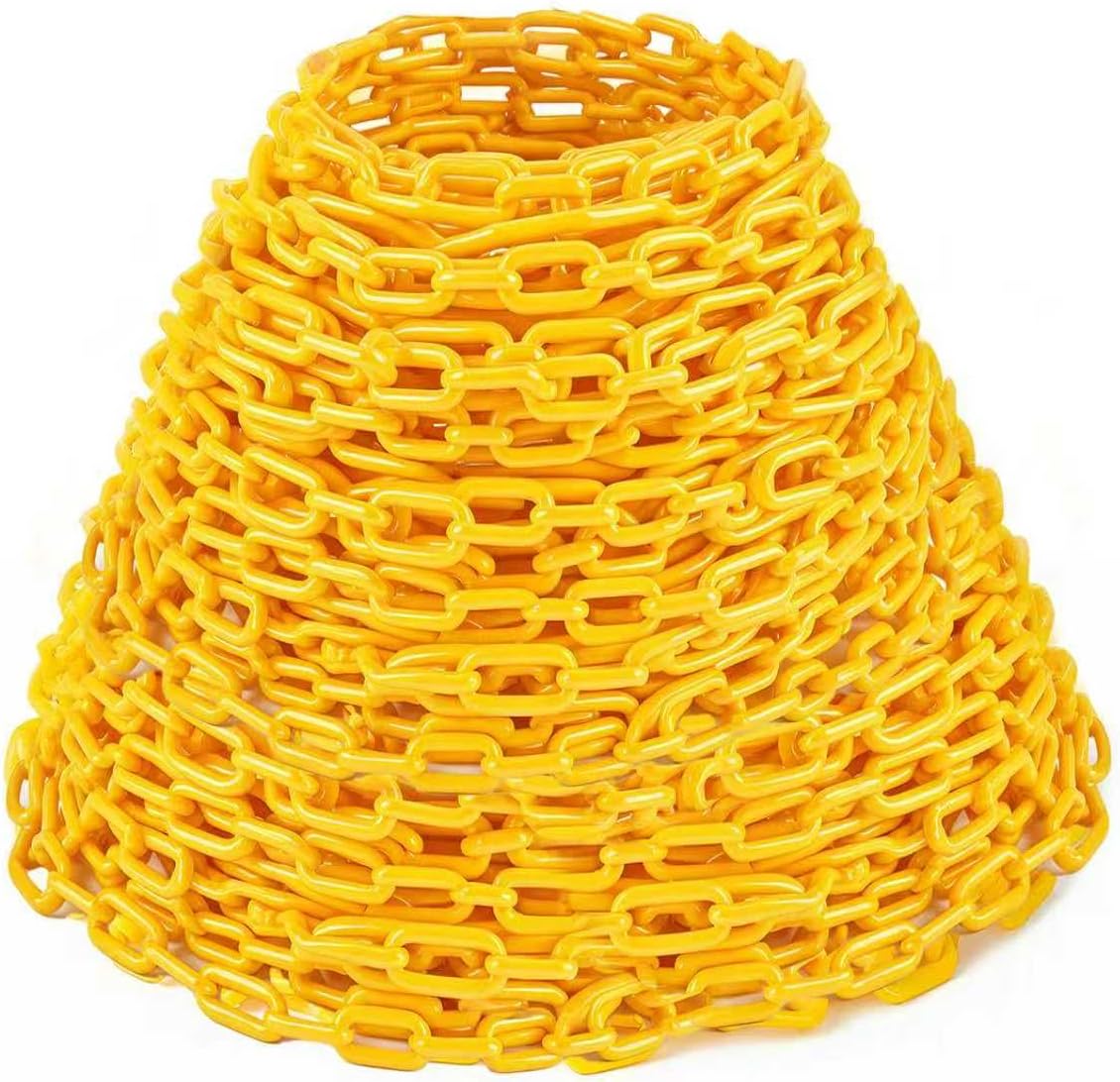 Yellow Plastic Chain for Safety Barriers and Crowd Control