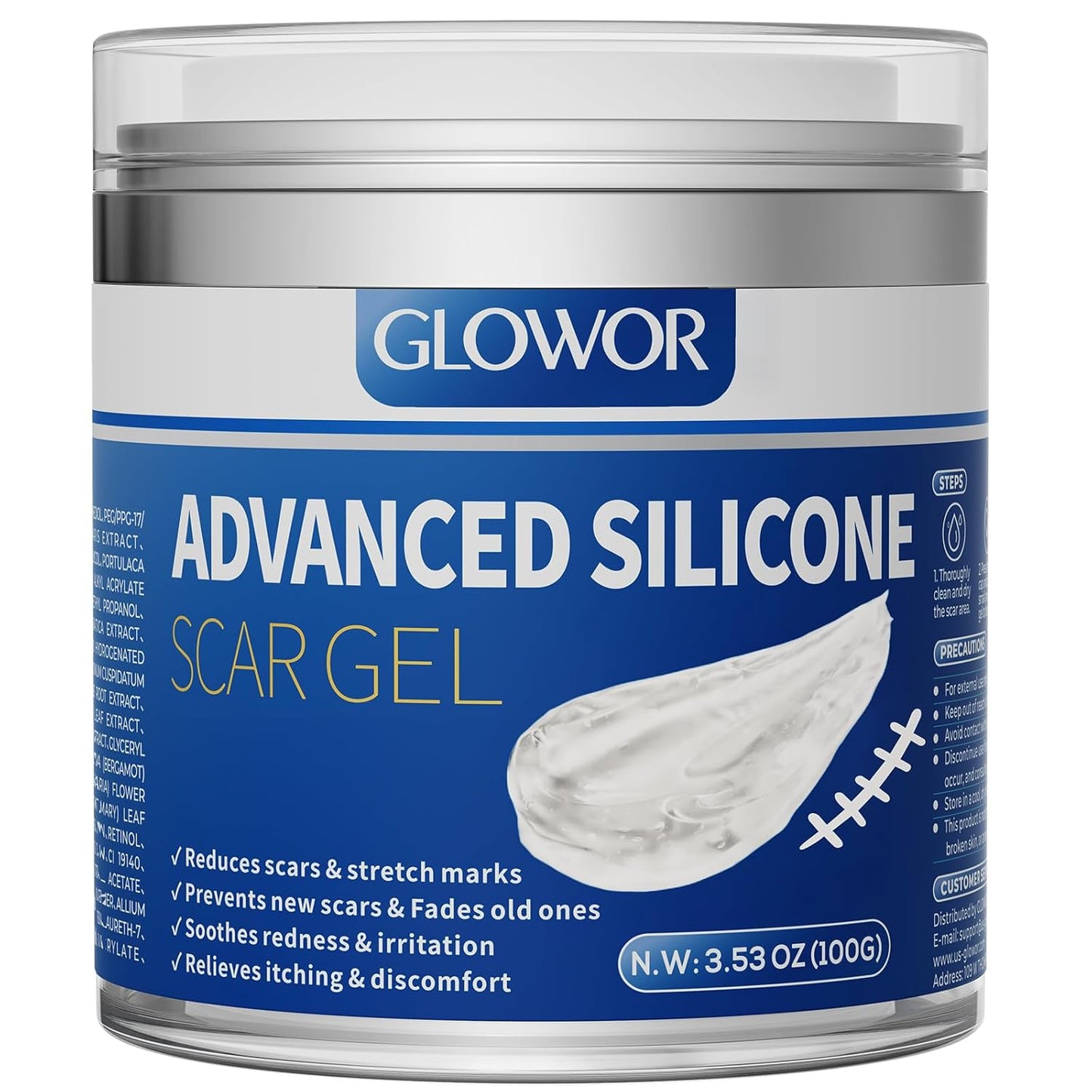 Advanced Silicone Scar Gel for Face & Body - Reduces Scars