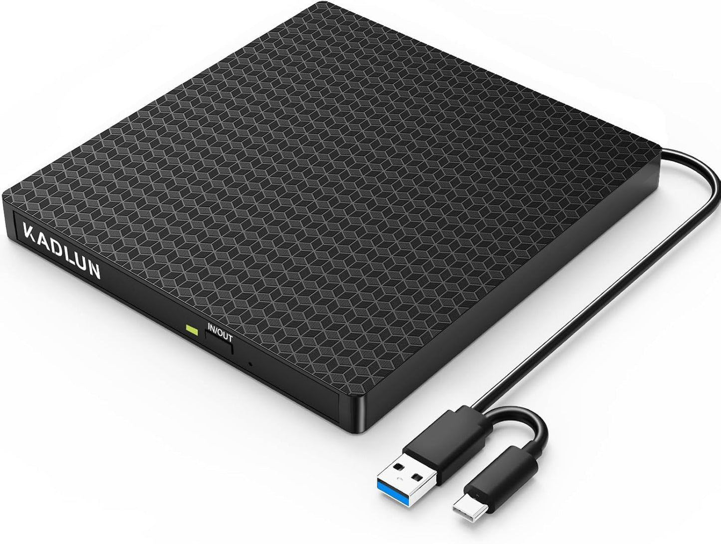 High-Speed External DVD Drive by Kadlun - Windows & MacOS Compatible