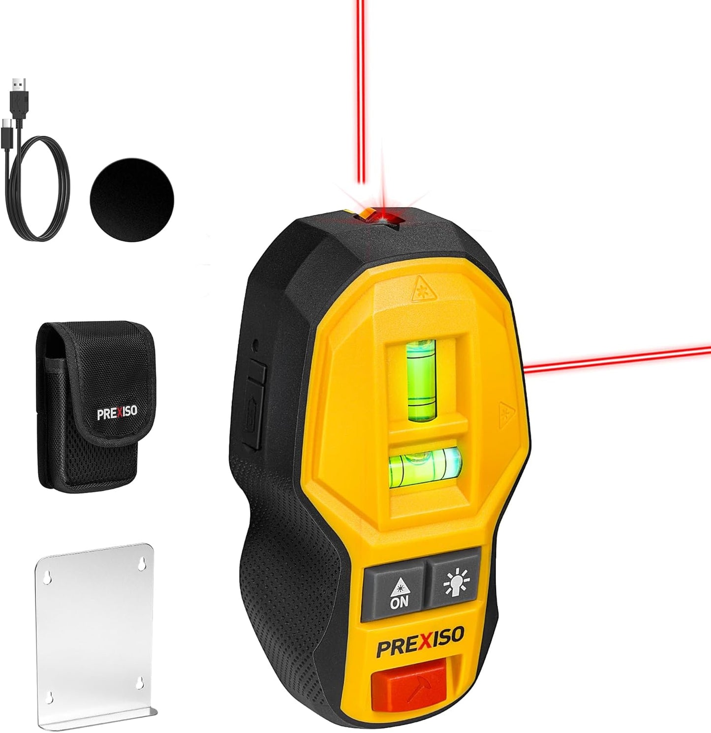 PREXISO 2-in-1 Rechargeable Cross Line Laser Level for Precision