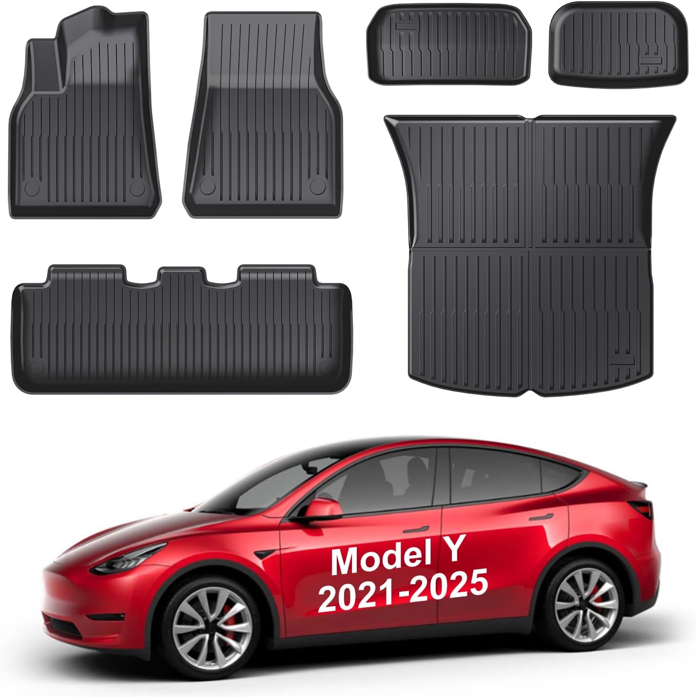 Custom Fit All-Weather TPE Floor Mats for Tesla Model Y 2021-2025