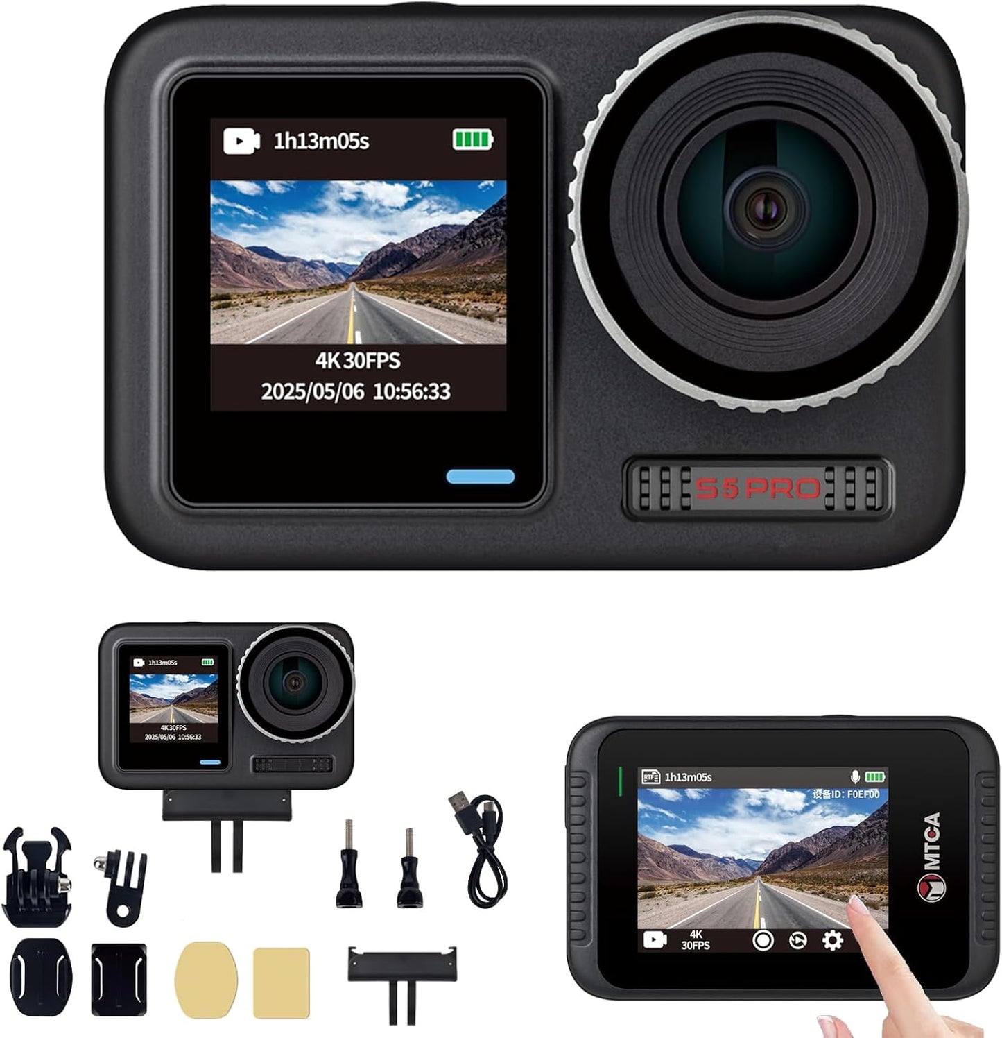 4K Waterproof Action Camera for Motorcycle and Outdoor Adventures