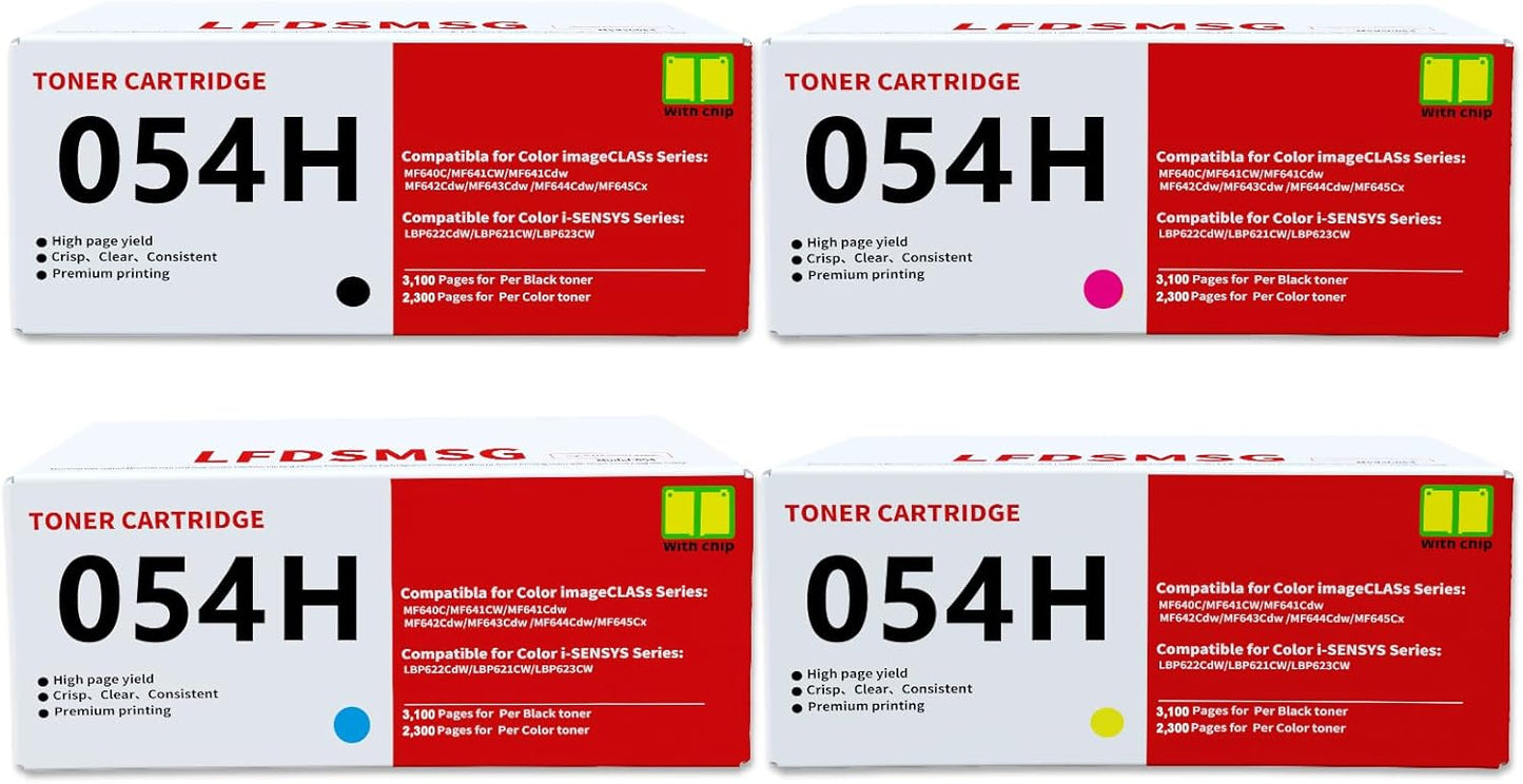 054H Toner Cartridge Set for Canon ImageCLASS Printers 4-Pack