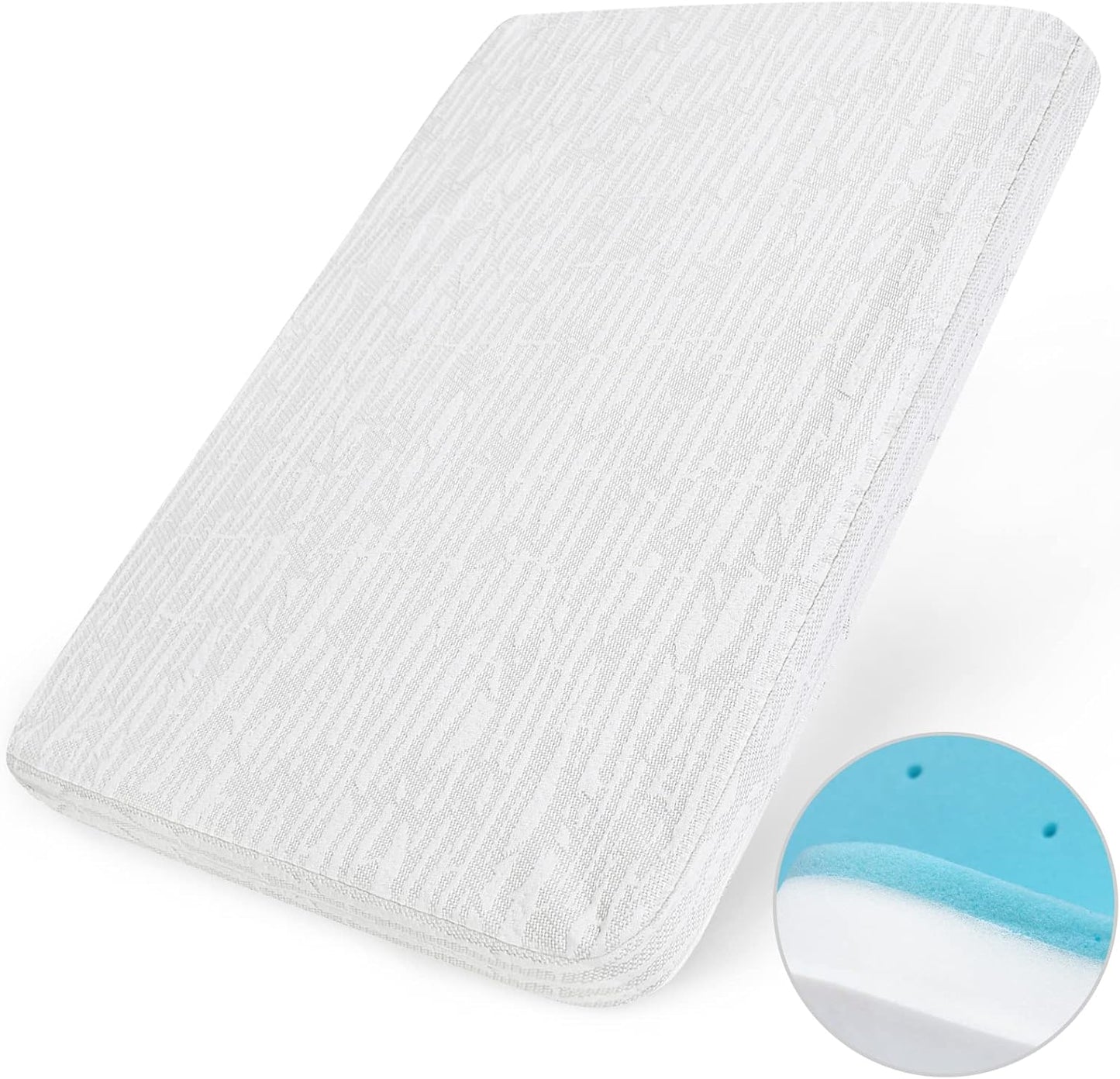 Crib Mattress Topper 52in x 27in x 2in for Comfortable Sleep